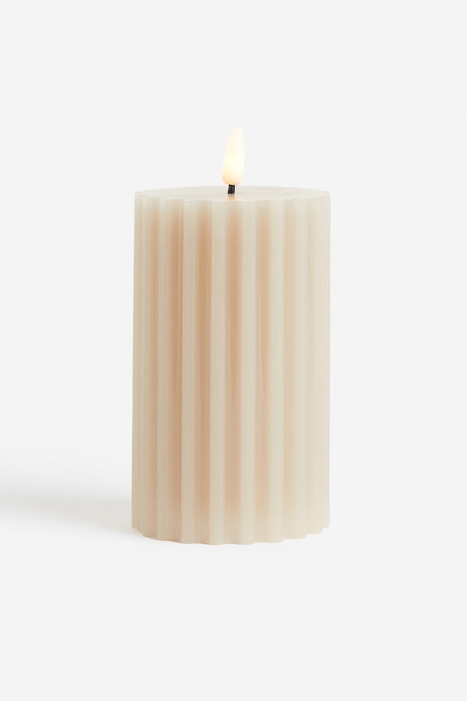 LED pillar candle - Light beige/Blue/White - 1
