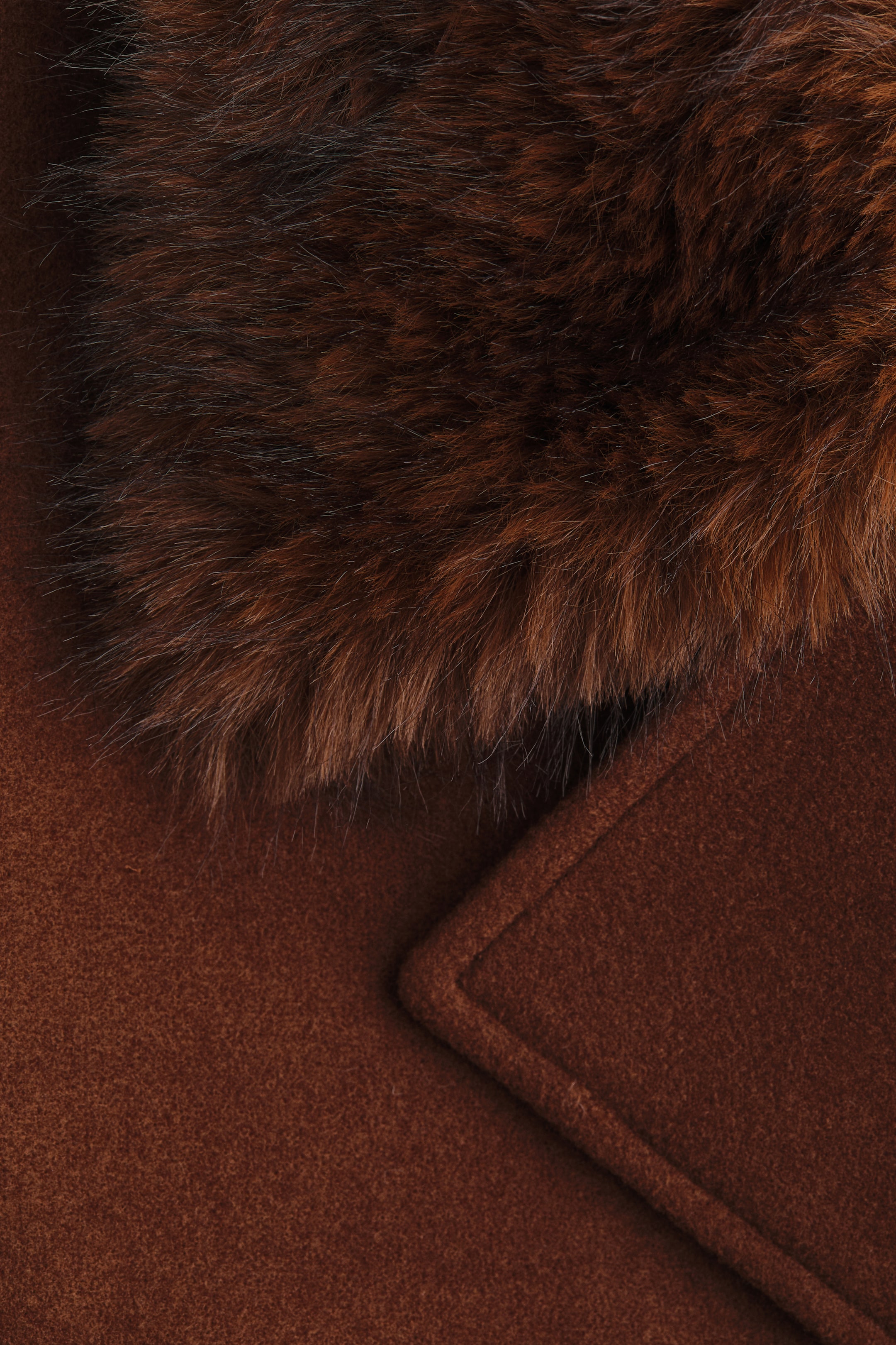 Ampliar la imagen: Abrigo peacoat con cuello en tela vaporosa - Brown - Ladies | H&M MX 2