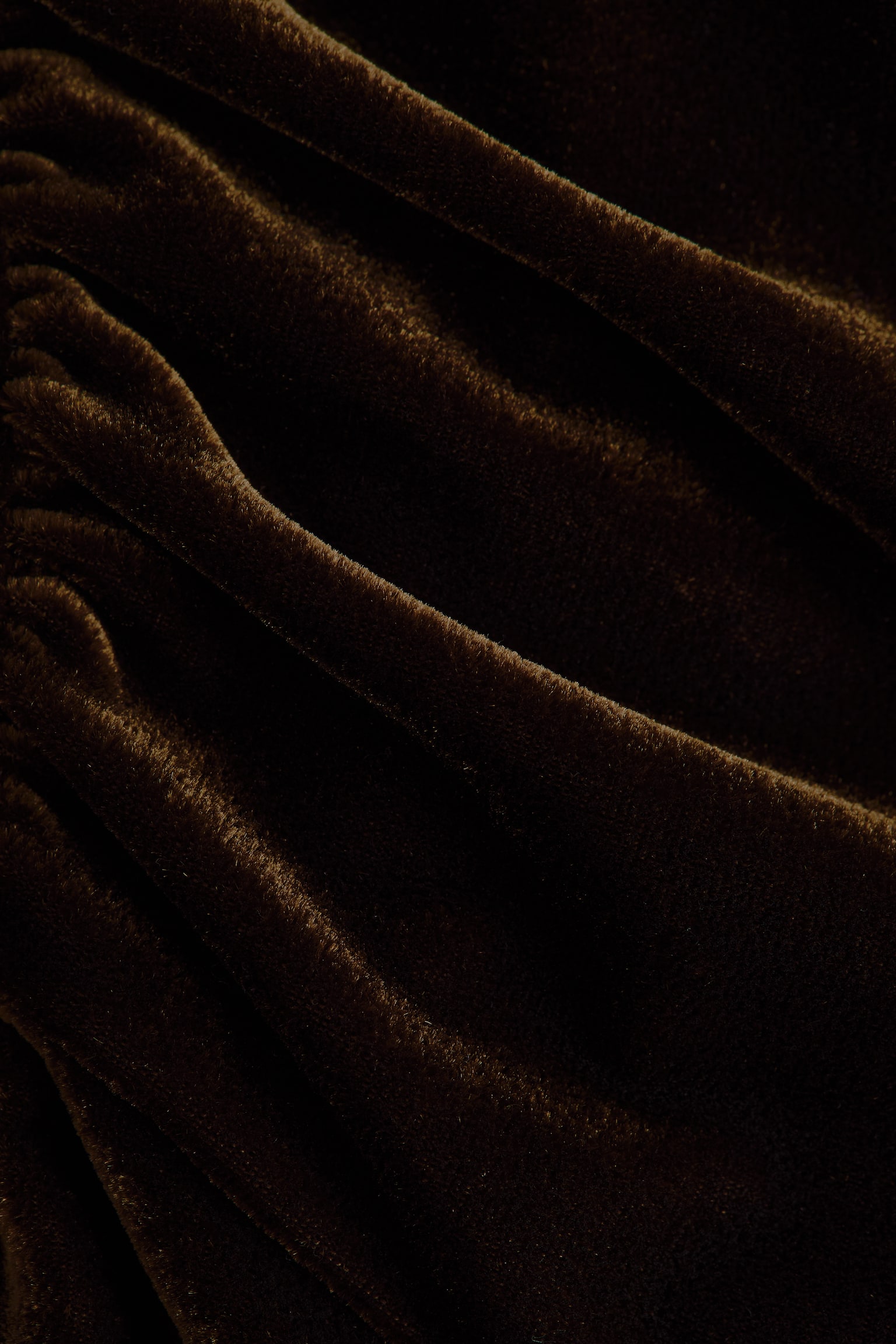 Velour halterneck jumpsuit - Dark golden olive - 5