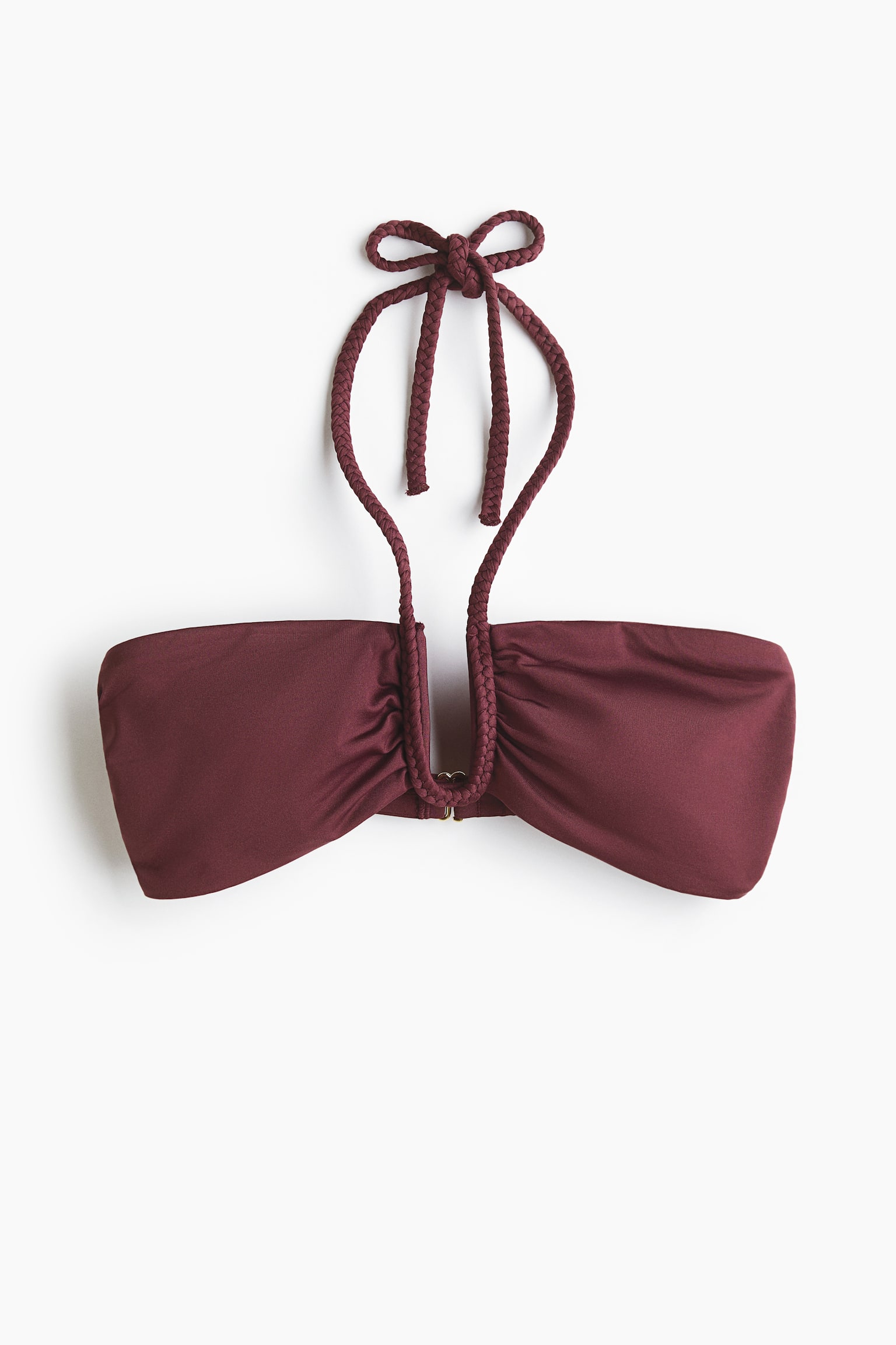Padded bandeau bikini top - Plum purple/Dark brown - 1