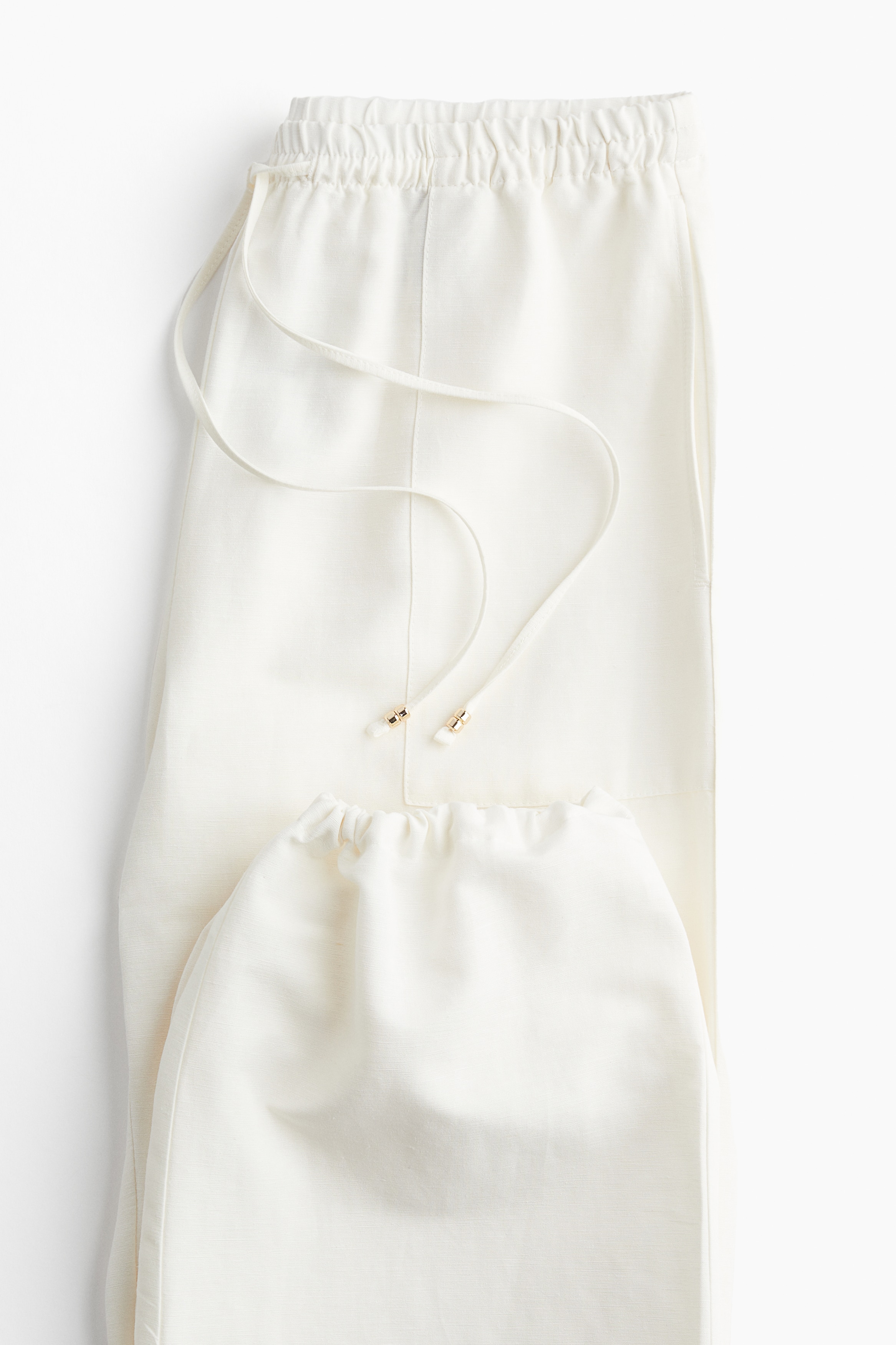 Linen-blend pull-on trousers