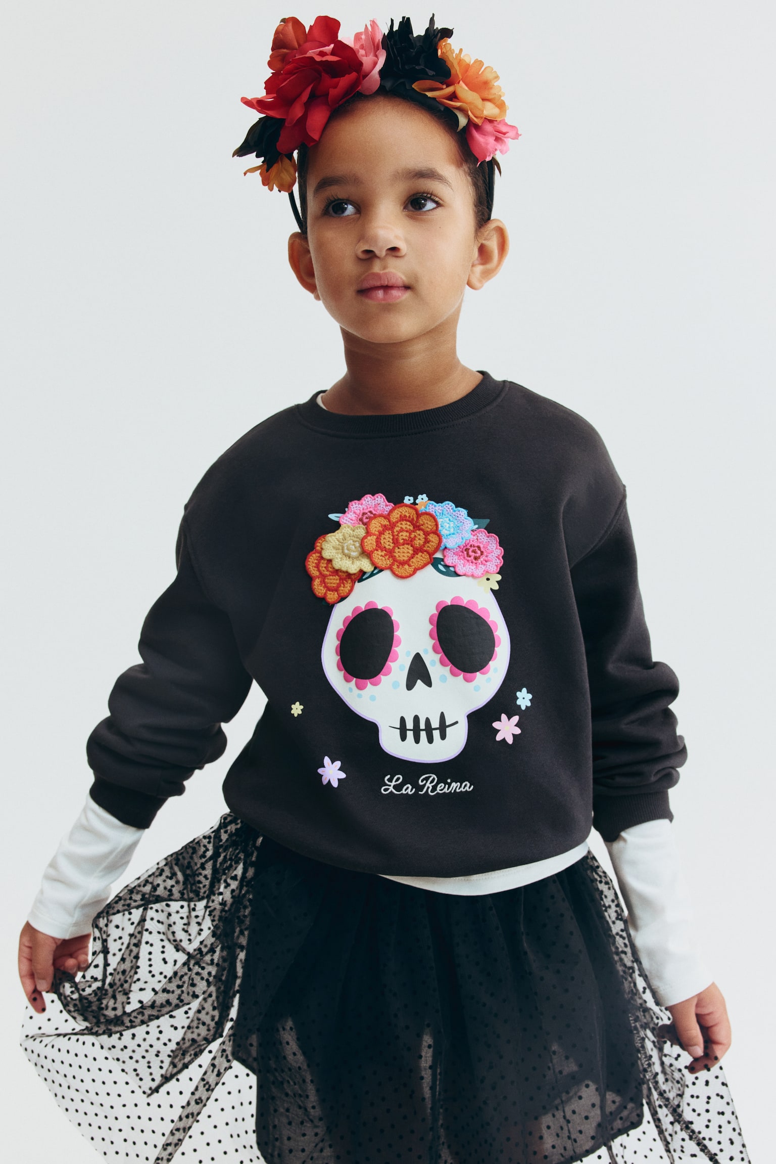 Детский свитшот H&M Brushed-Inside Sweatshirt with Printed Motif, цвет: Чёрный — фото 4