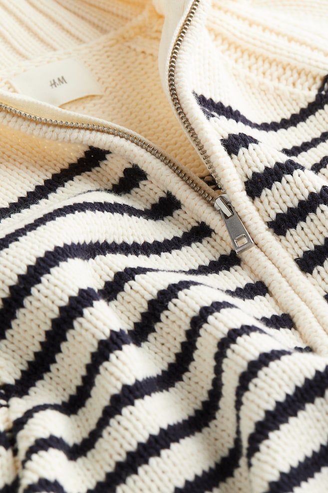 Zip-top jumper - Cream/Striped/Cream/Cream/Beige striped - 3