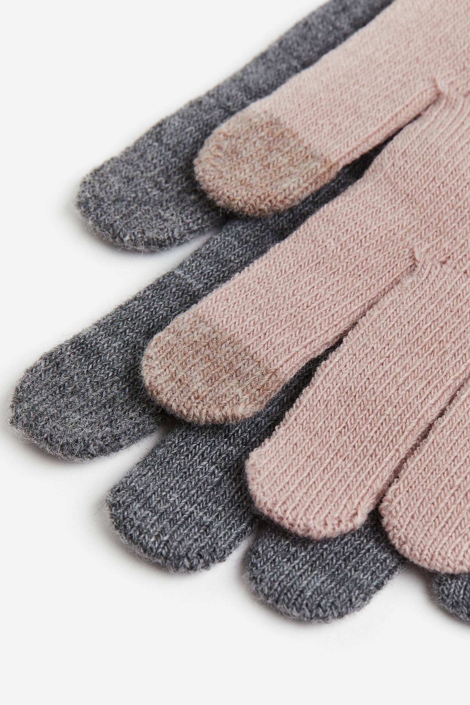 Bộ 2 găng tay cảm ứng màn hình - Màu hồng khói/Xám đậm đốm - 2