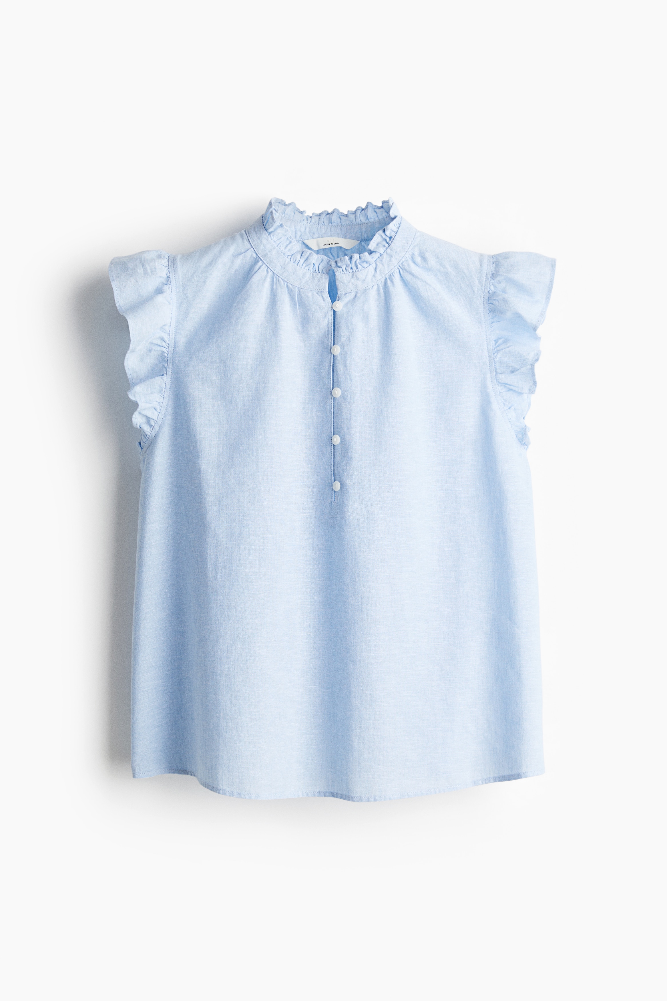 Lenkeverék blúz - Világoskék/Fehér/Világossárga/Világoskék/csíkos/Piros