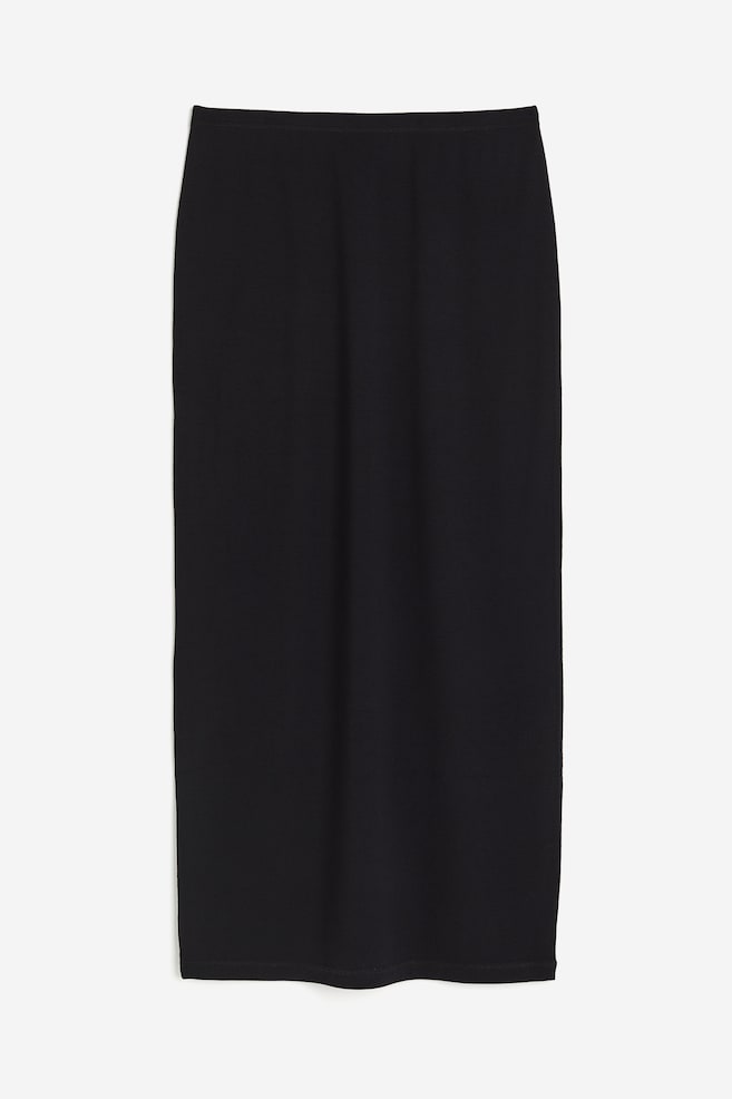 Jersey maxi skirt - Black/Light grey marl - 2