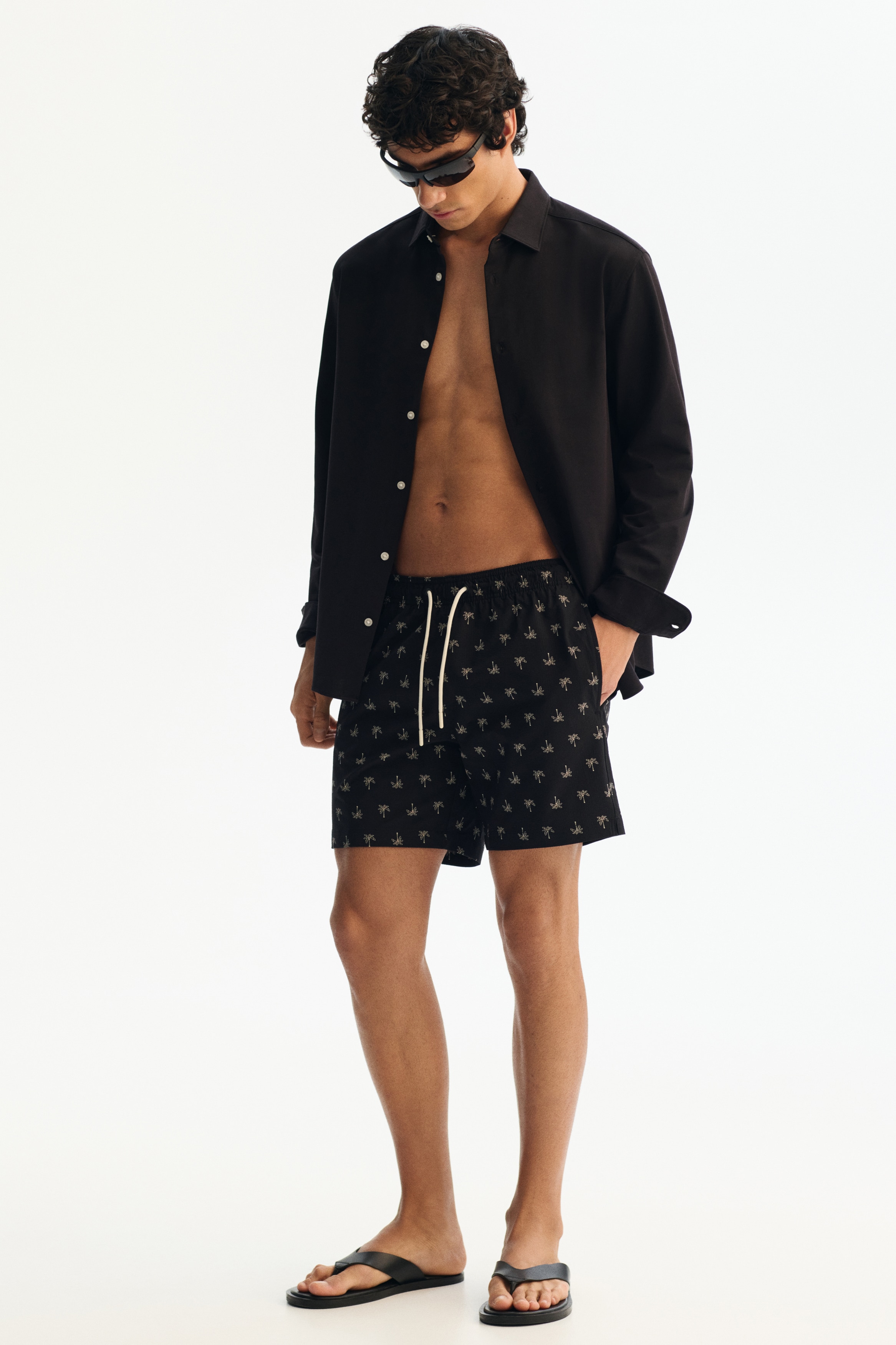 Seersucker swim shorts