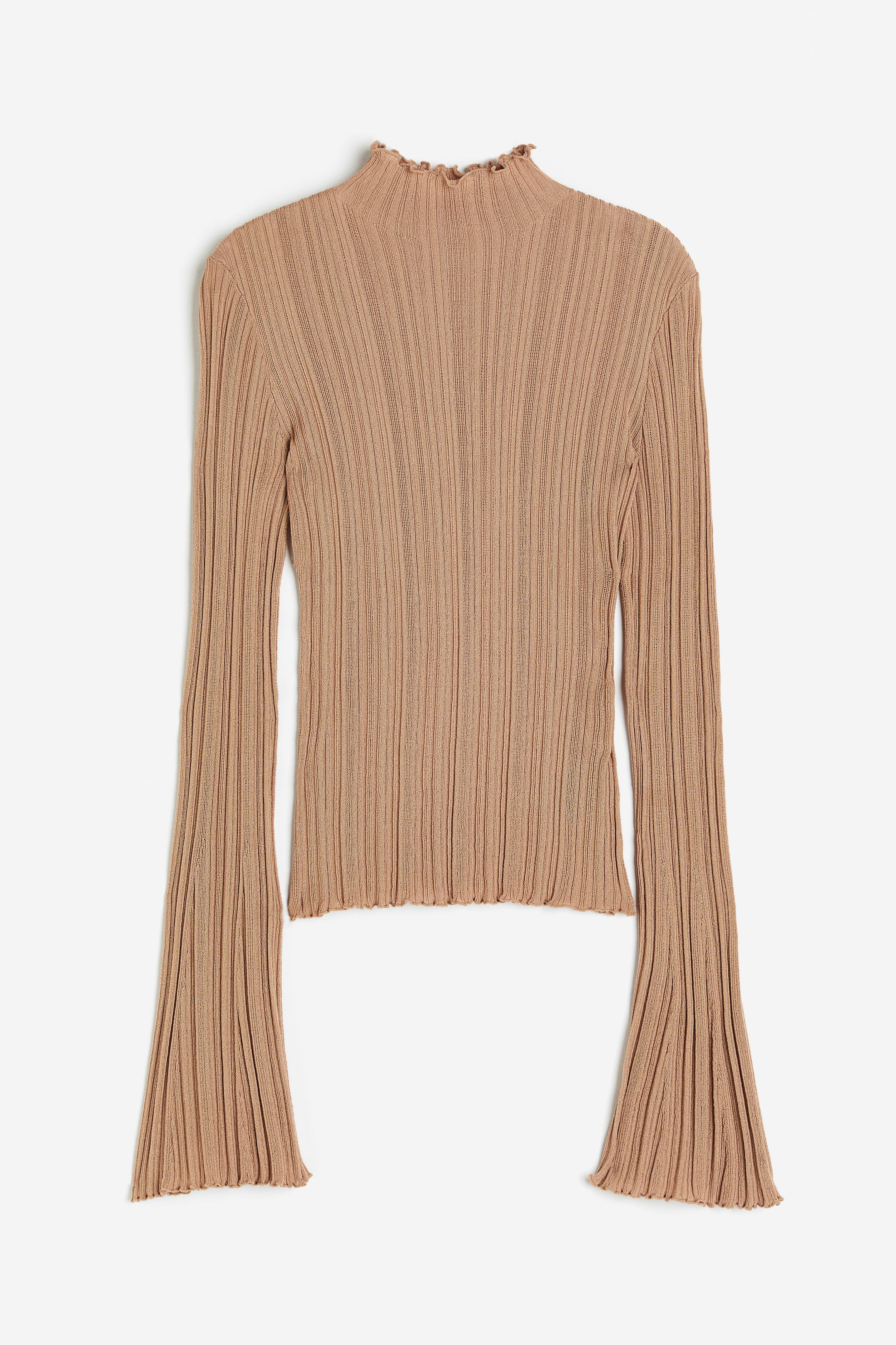 Rib-knit Mock Turtleneck Top