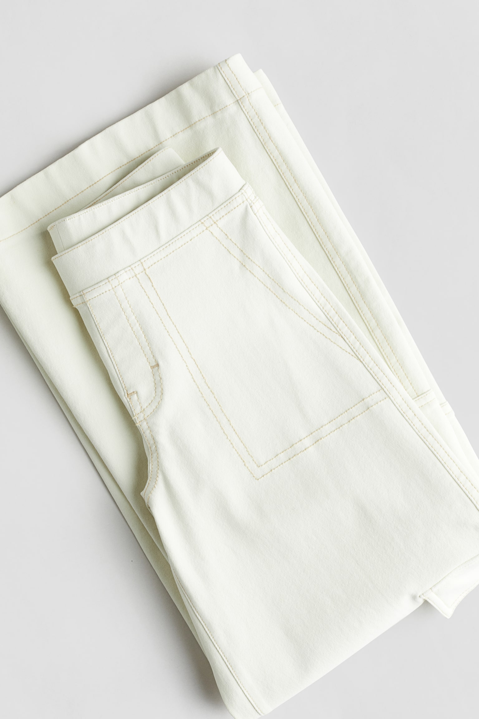 Wide Cargo Pants - White/Light denim blue - 2