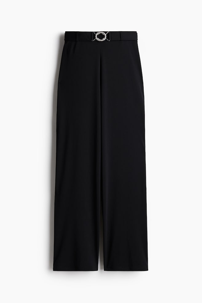 Belted trousers - Black - 1