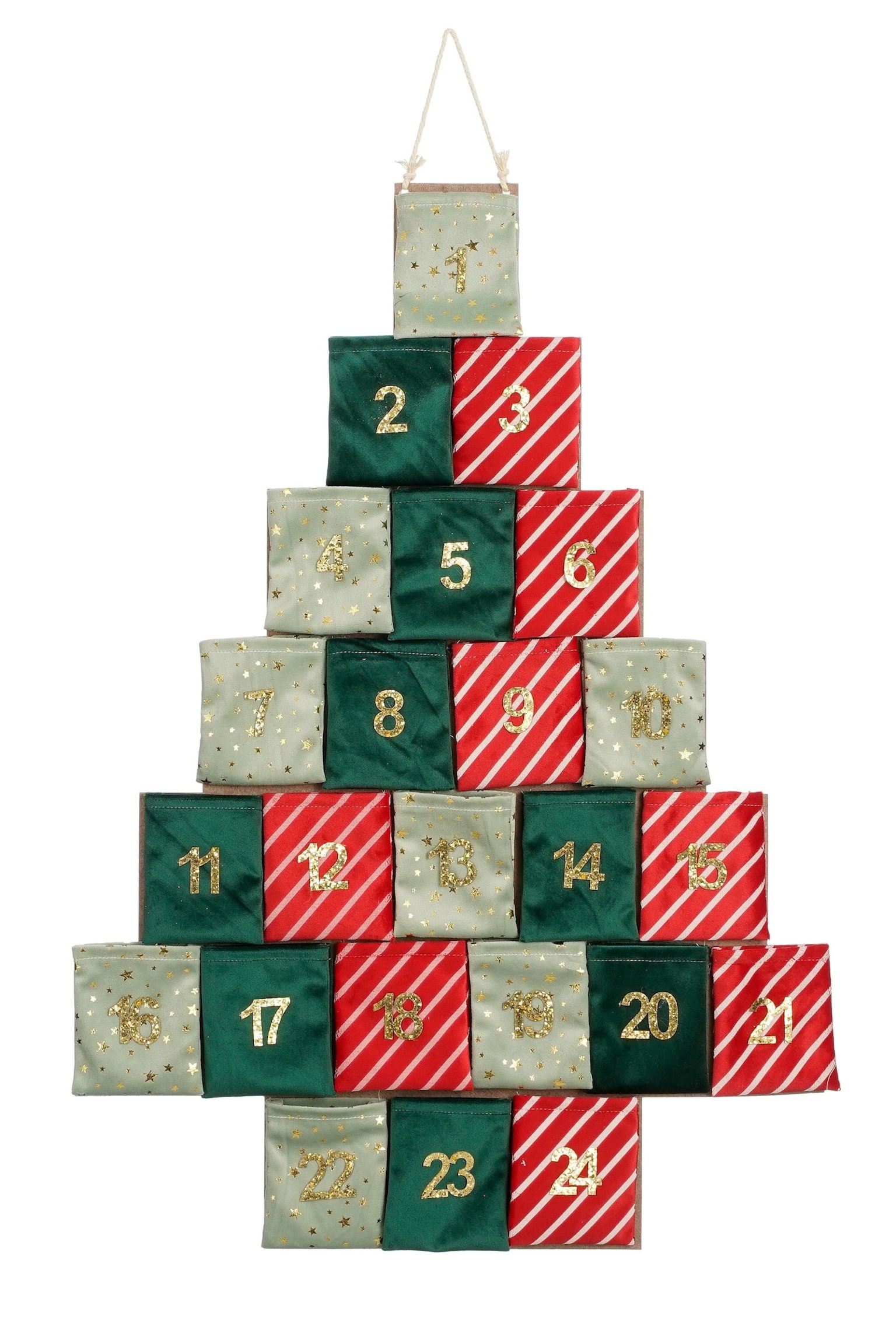 Adventskalender Aus Filz - Rot, Grün/Rot, Grün - 1