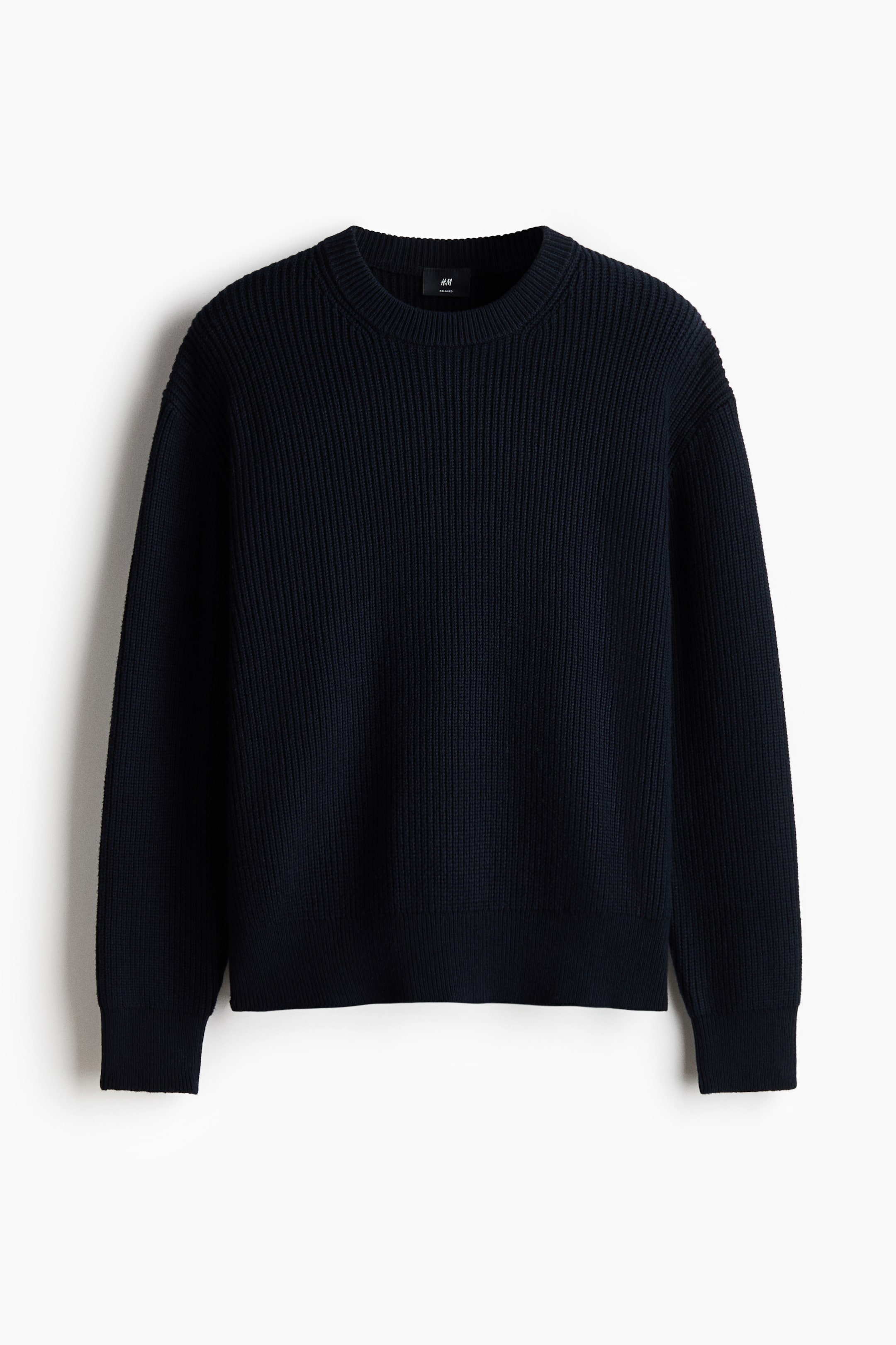 View larger image: Relaxed Fit Knitted jumper - Navy blue - Men | H&M IN 6
