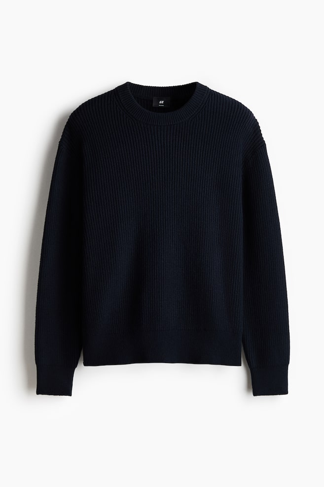 Relaxed Fit Knitted jumper - Navy blue - 1