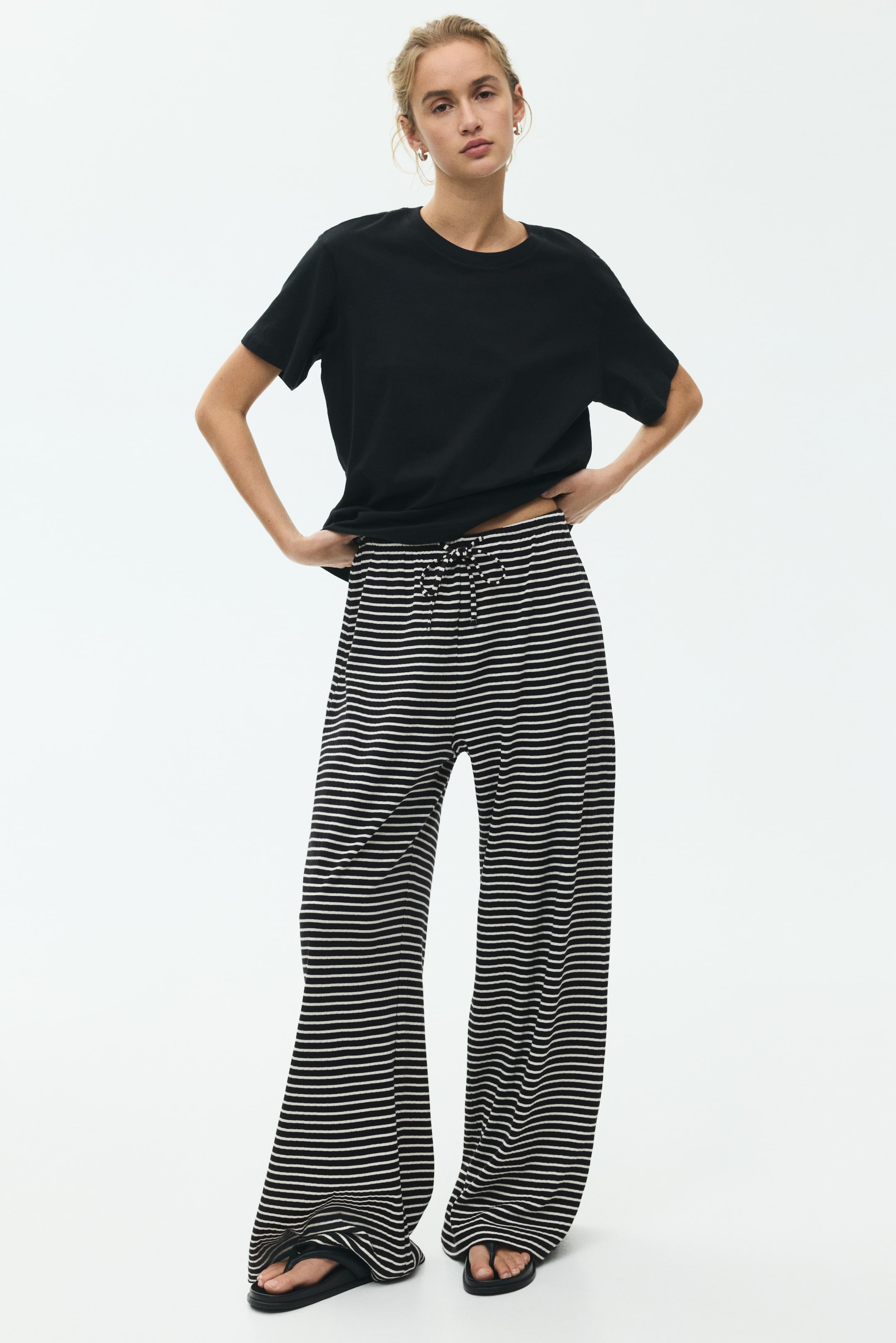 Ribbed Drawstring Pants
