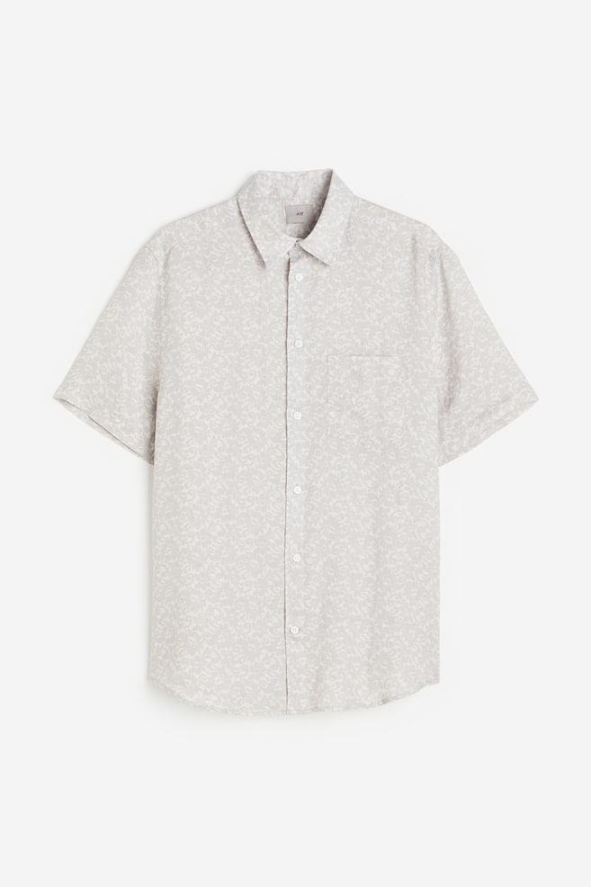Kortärmad linneskjorta Regular Fit - Ljusbeige/Mönstrad/Mörkbrun/Vit/Ljusblå/dc - 2