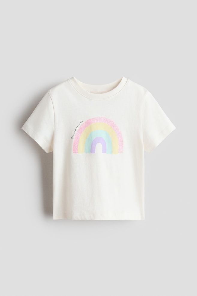 Printed T-shirt - Cream/Rainbow/Light beige/Ballerinas/Red/Mon Amour/Yellow/New York/Peach pink/Summer/Light pink/Unicorn/Light green/Ma Chérie - 1
