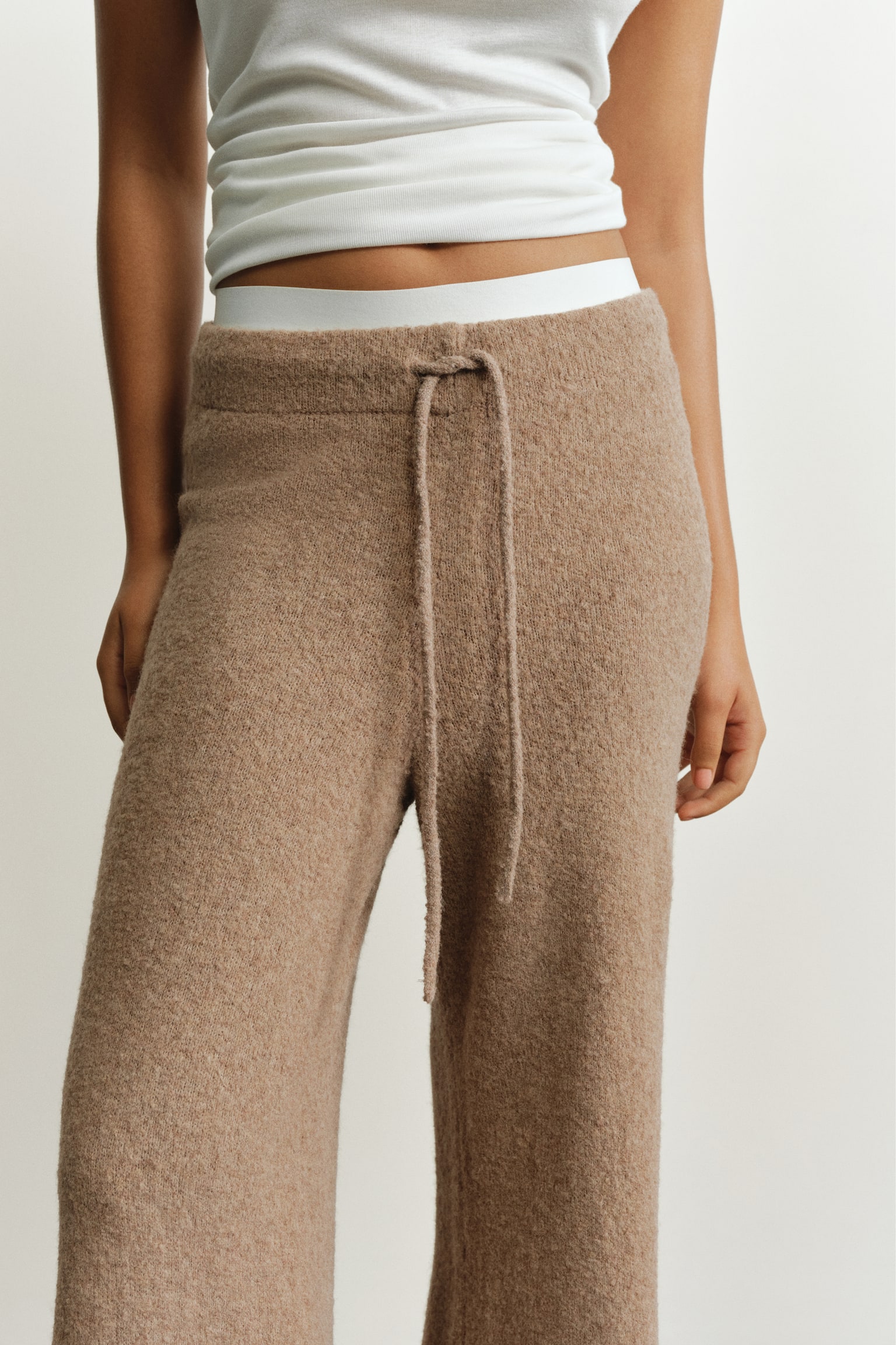 Женские брюки H&M Loose-Fit Wool-Blend, цвет: Бежевый — фото 4