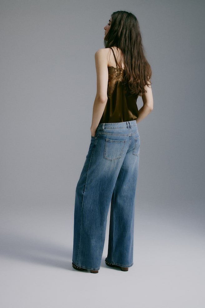 Wide Regular Waist Jeans-Denim blue - 4