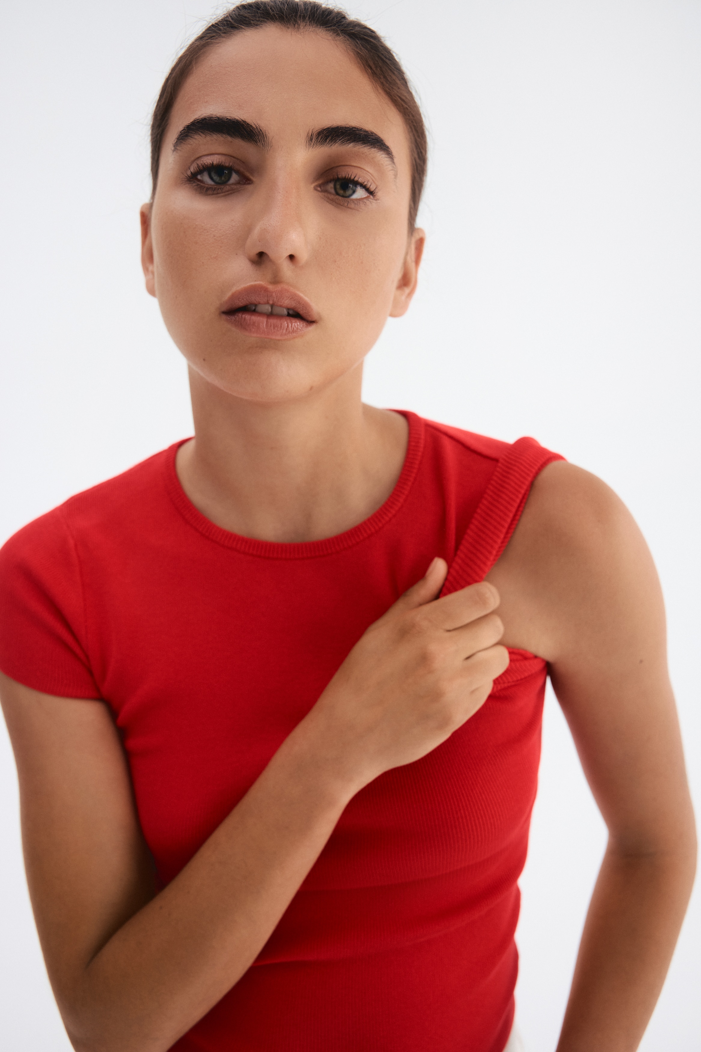 Signore - Rosso acceso T-shirt in maglia fine - Size: L  - H&M