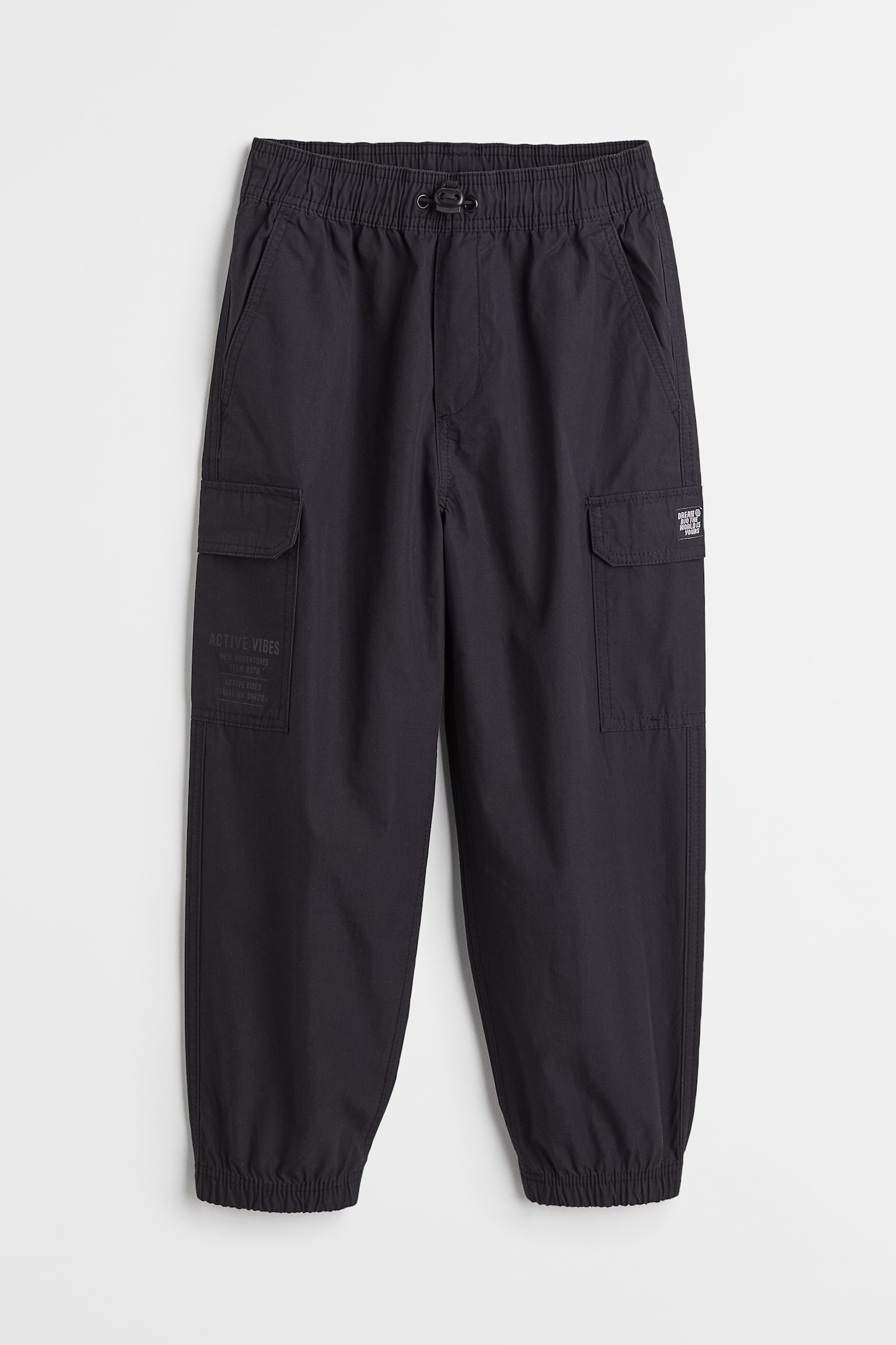 Cotton cargo joggers - Black