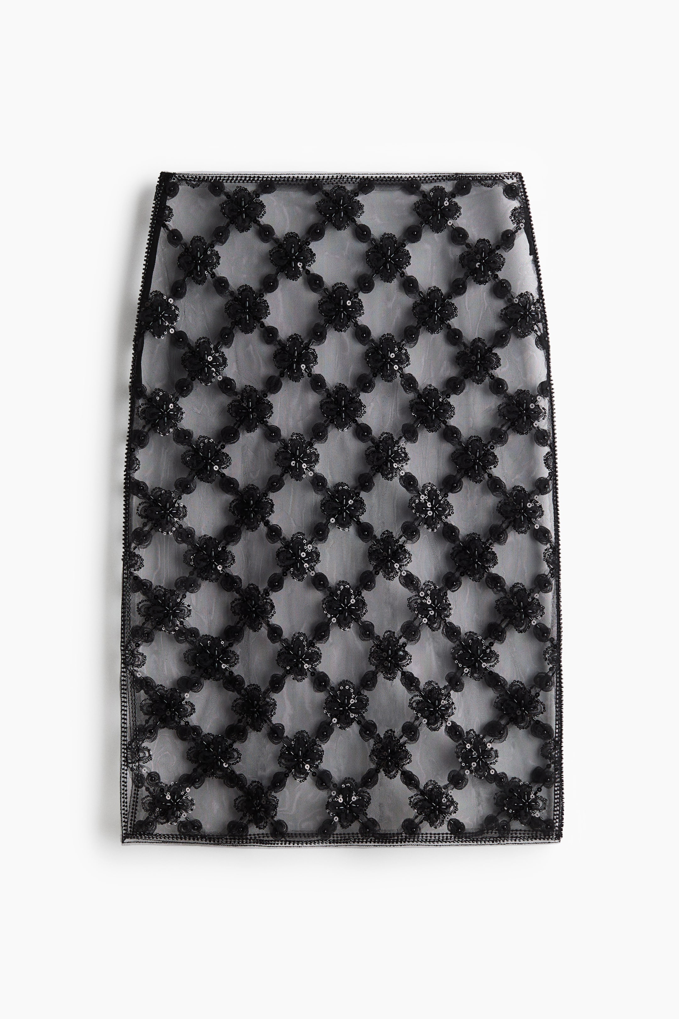 Ampliar la imagen: Embellished mesh skirt - Black - Ladies | H&M MX 5