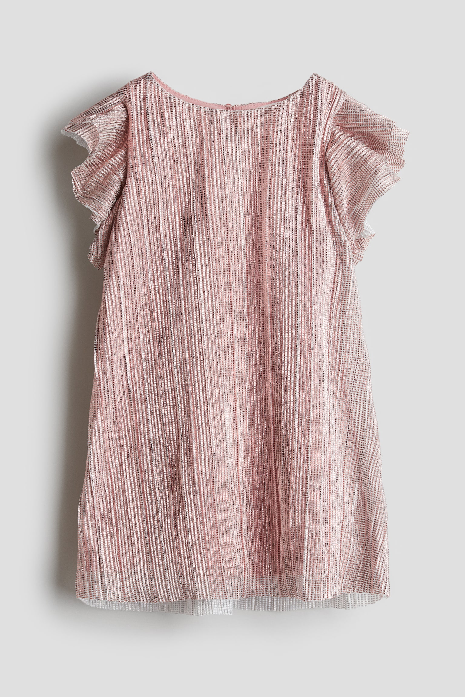 Pleated A-line dress - Light pink/Black/Gold-coloured/Black/Spotted/Light pink/Rainbow-striped - 1