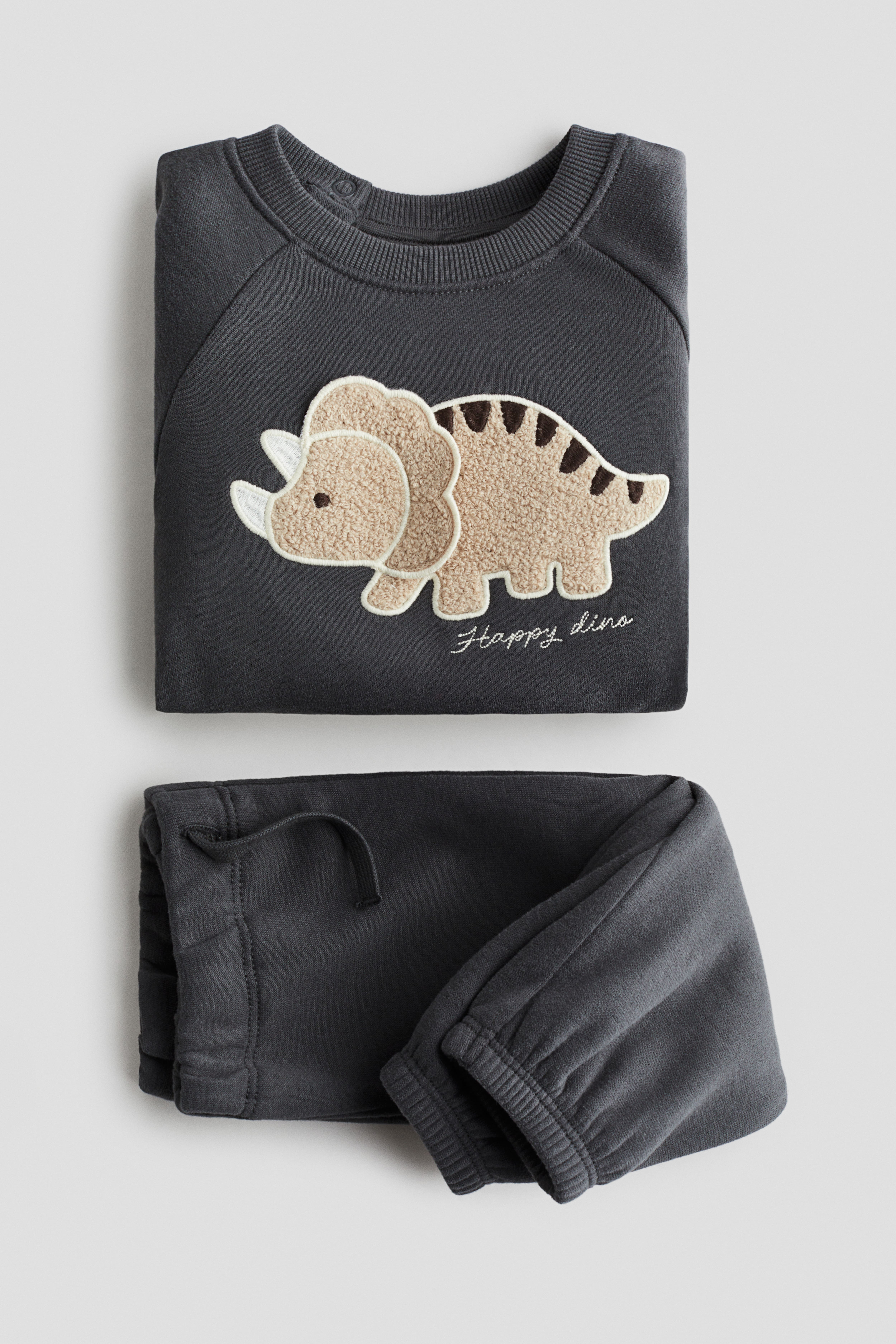 2-Piece Teddy-Detail Sweatshirt and Joggers Set