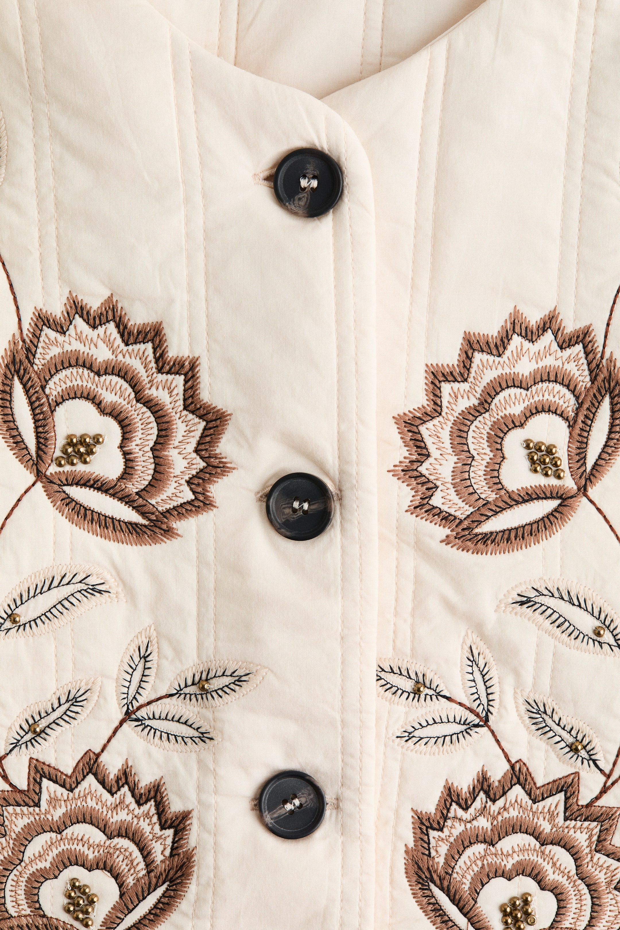 Büyük resmi görüntüle: Quilted jacket - Açık bej/Çiçekli - KADIN | H&M TR 7