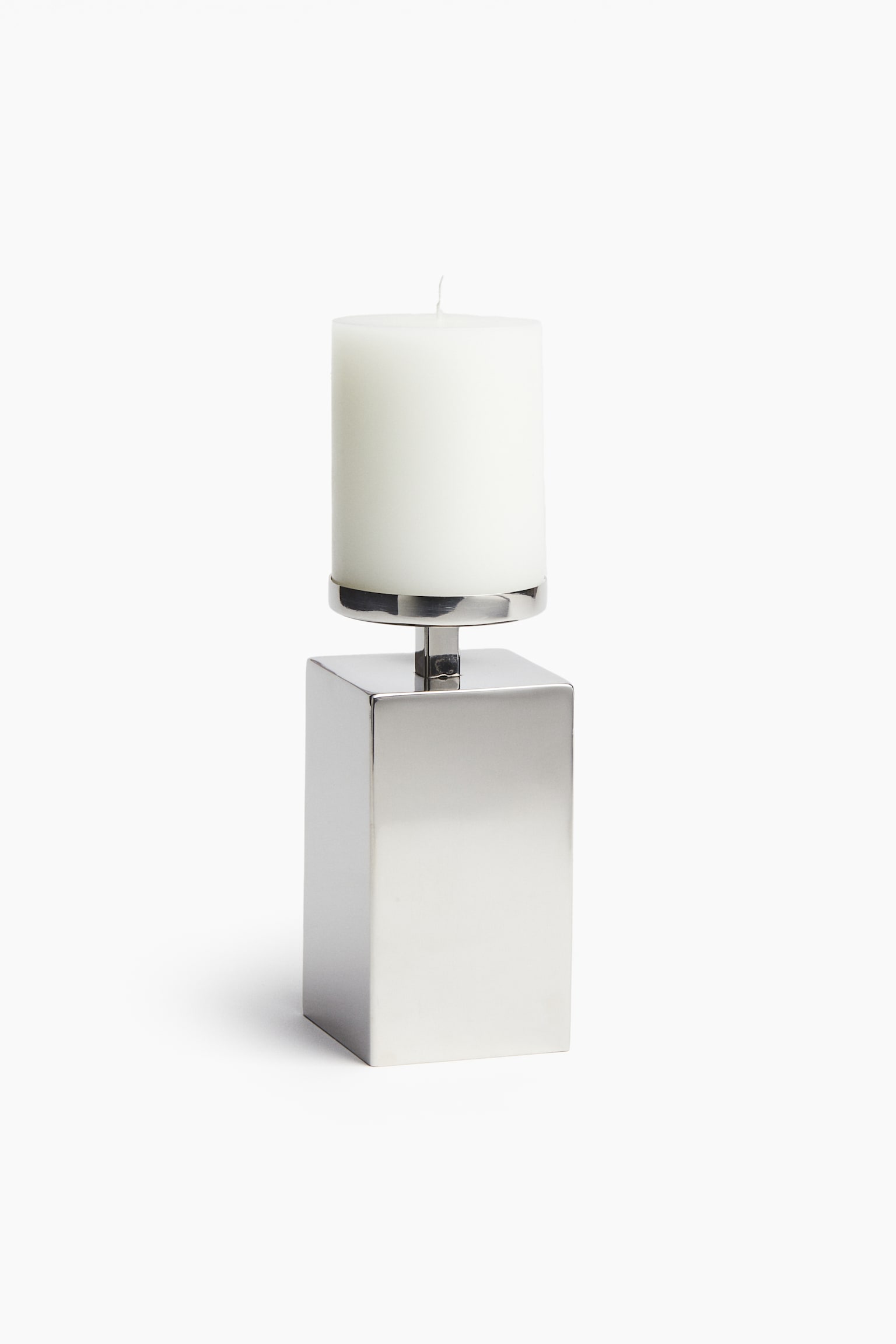 Metal candlestick - Silver-coloured