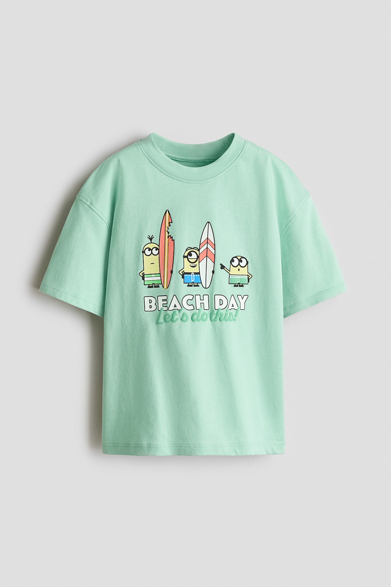 オーバーサイズ プリントTシャツ - ライトグリーン／ミニオンズ - Kids 