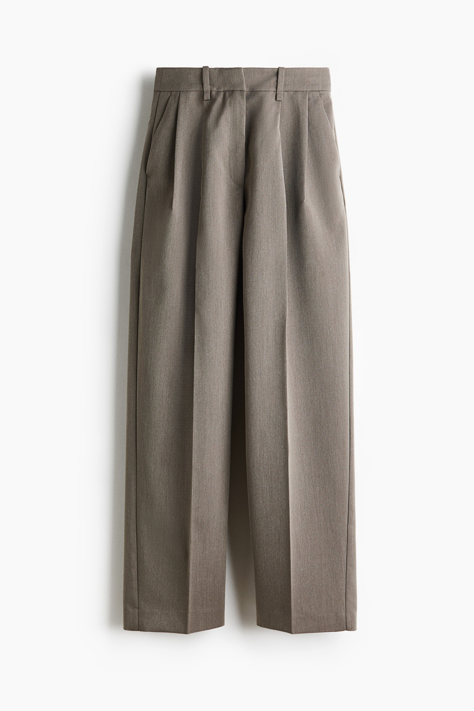 Stylede bukser i twill - Muldvarp/Mørk beige - 1