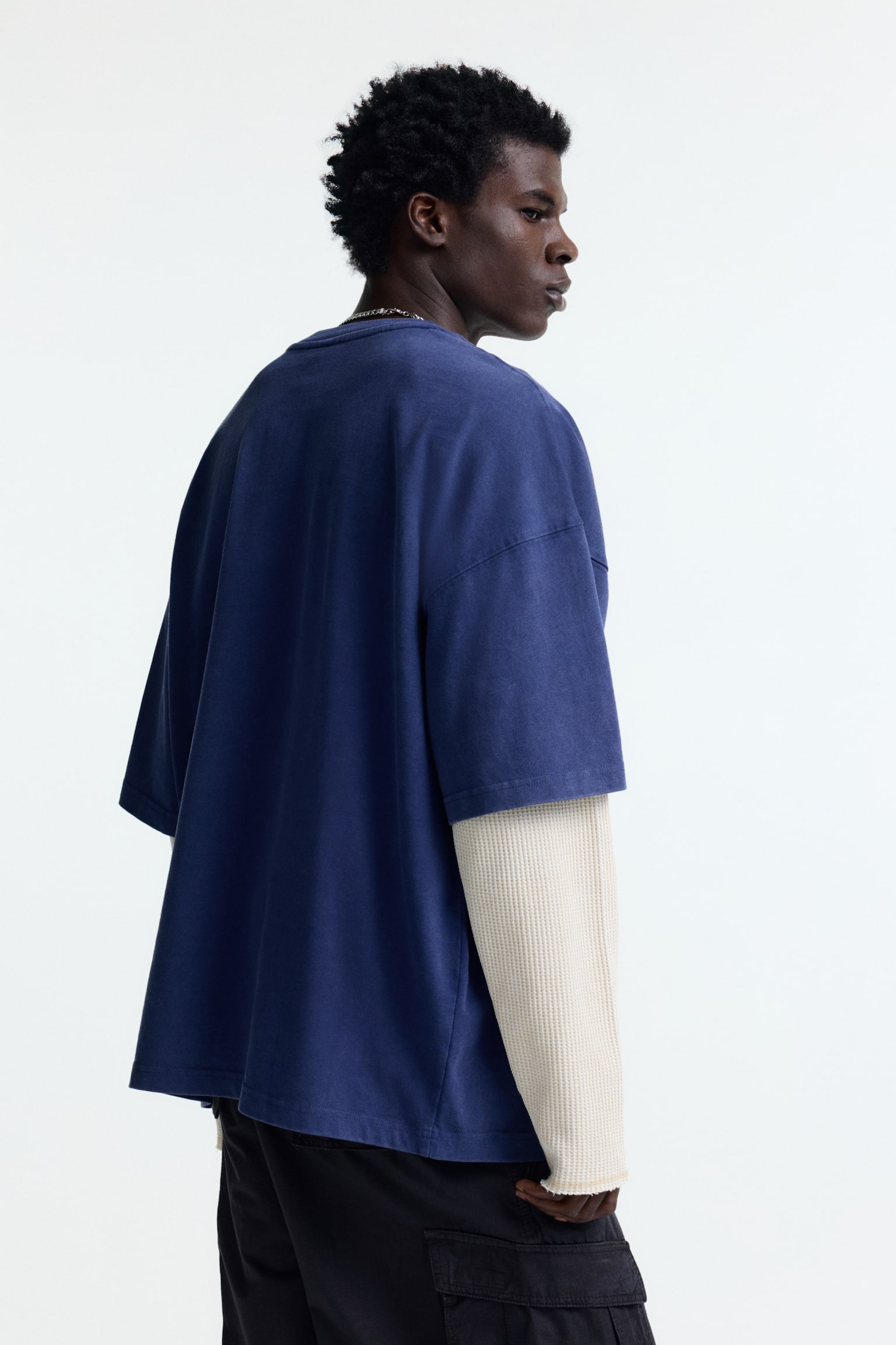Oversized Fit T-shirt - Dark blue - 7