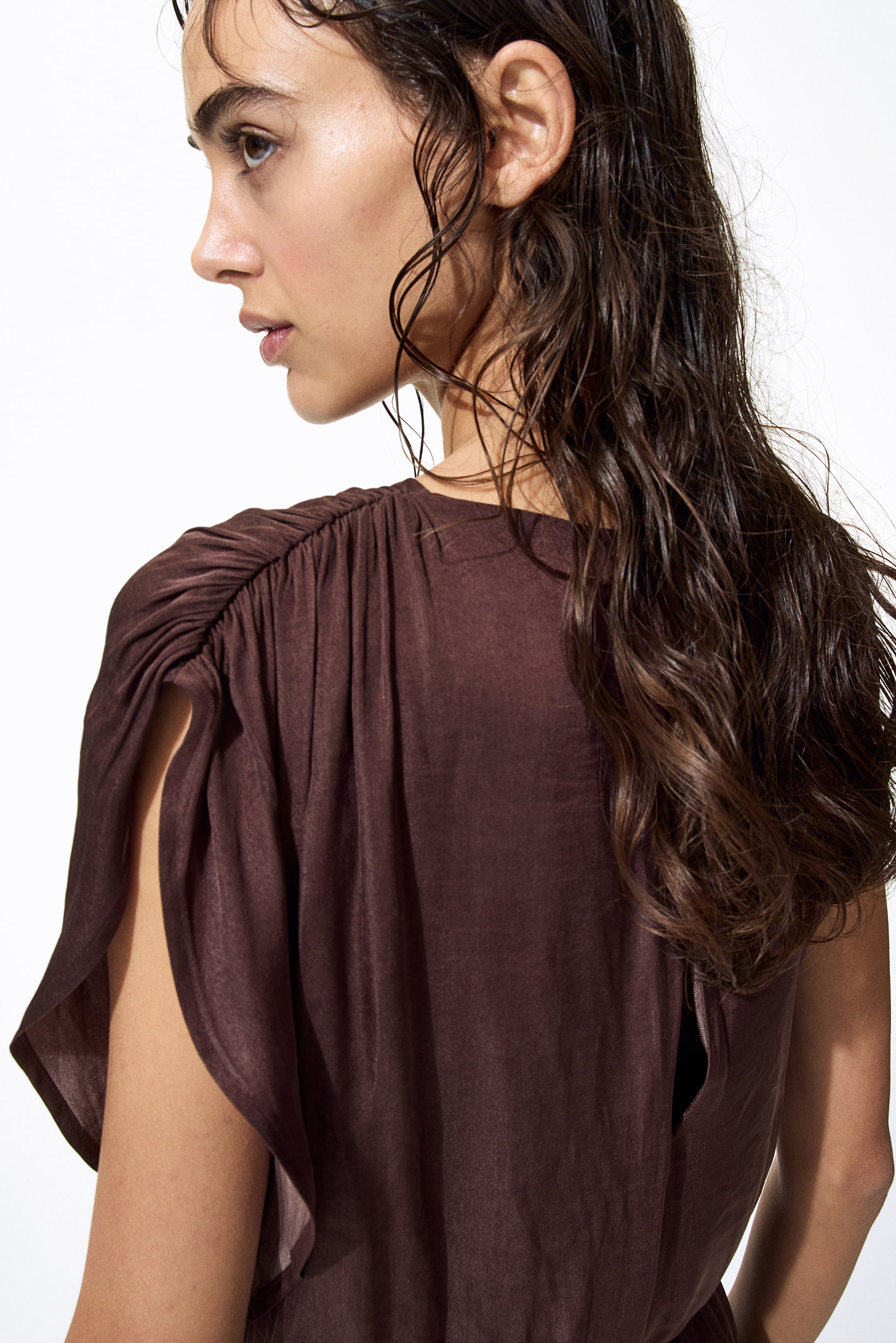 Draped Satin Dress