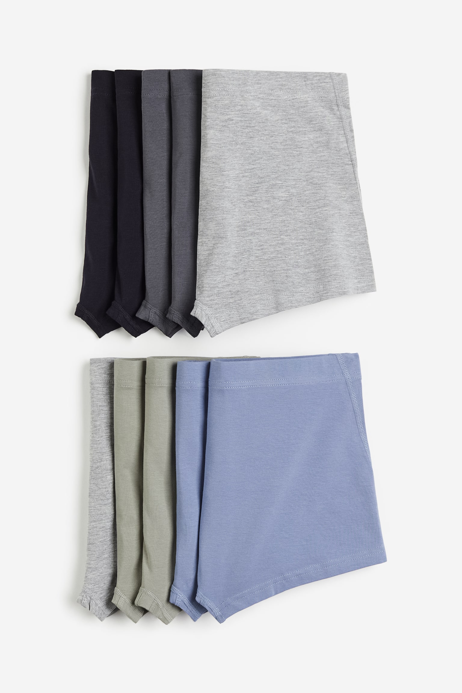 10-pack short cotton trunks - Light blue/Sage green/Black/Brown/Beige/Grey/Grey marl/Dark grey - 1