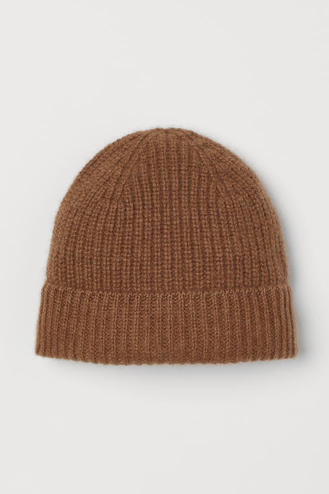 Rib-knit cashmere hat - Light brown/Black/Grey marl/Dark blue/dc - 1
