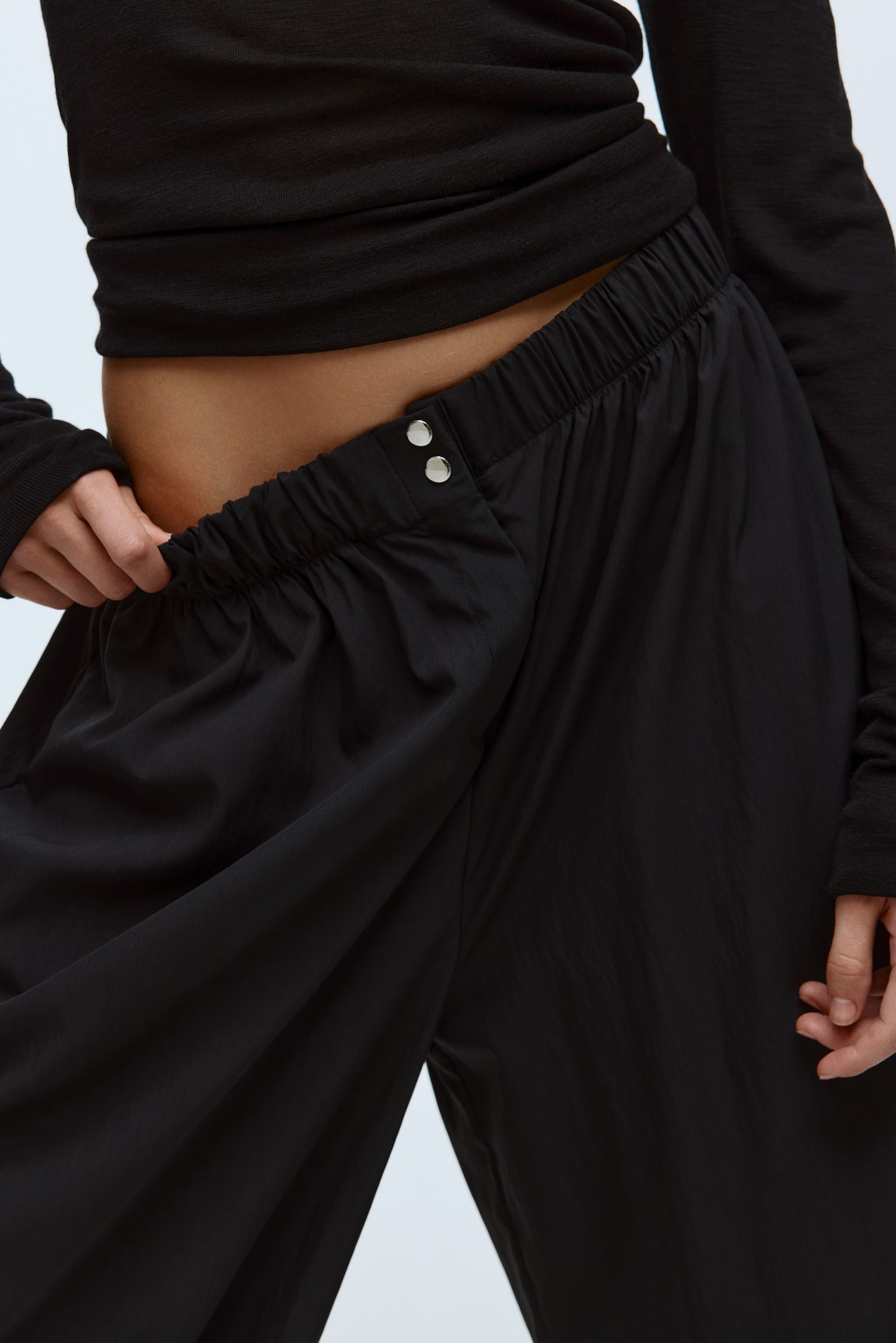 Balloon-leg trousers - Fekete - 4