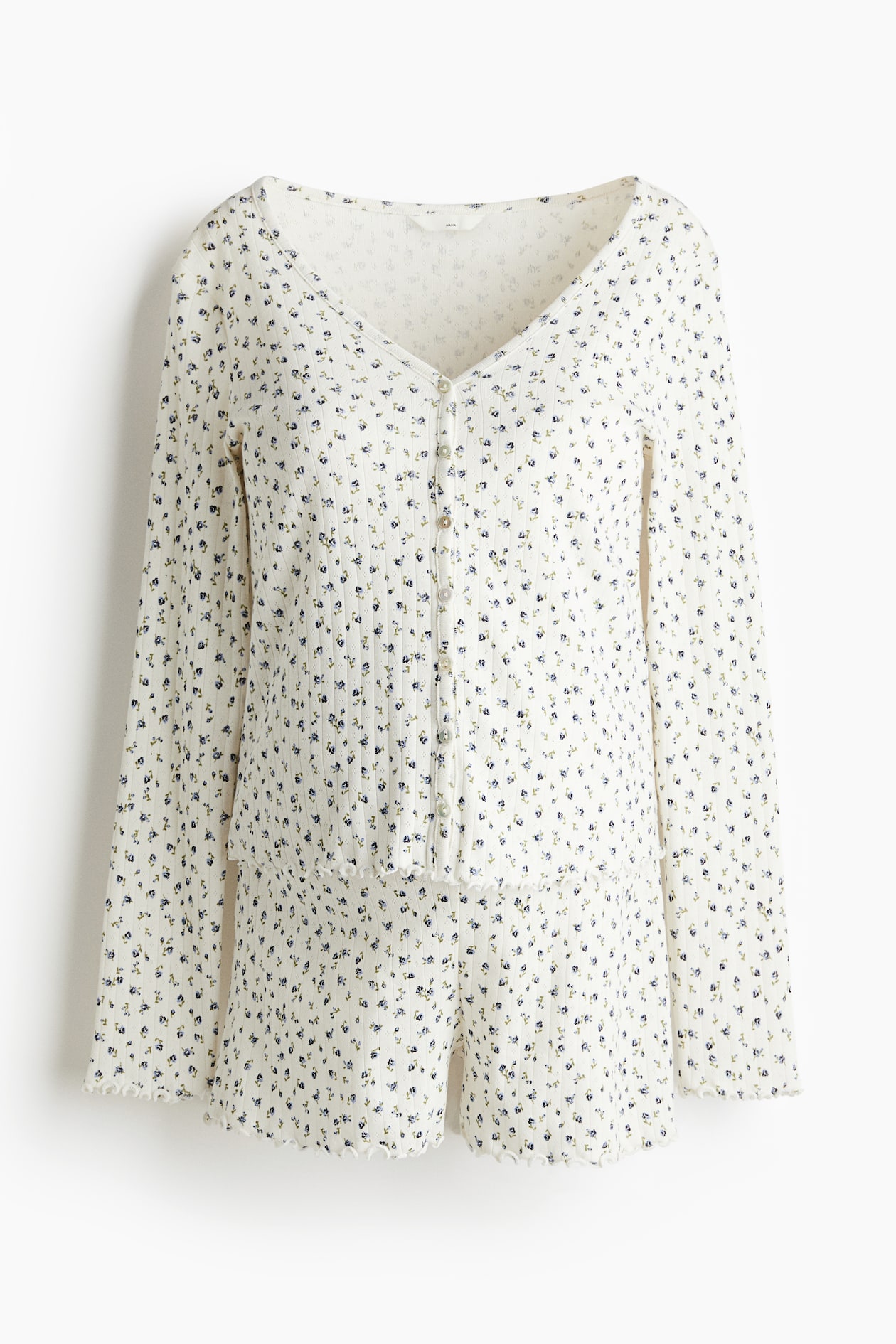 Women's White/floral MAMA Pointelle Pajamas | H&M CA
