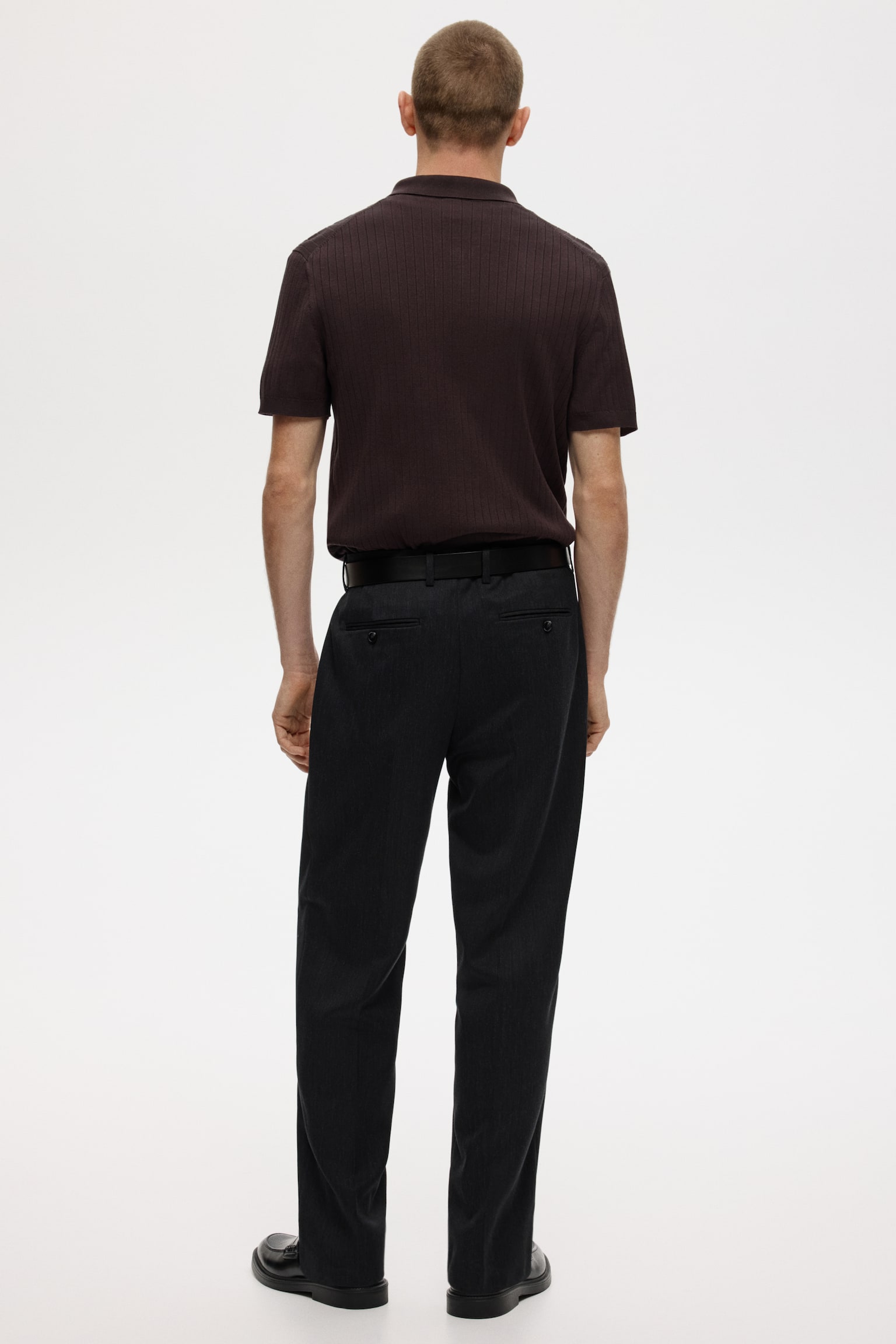 חולצת פולו Slim Fit - חום כהה/קרם/כחול כהה/אפור - 7