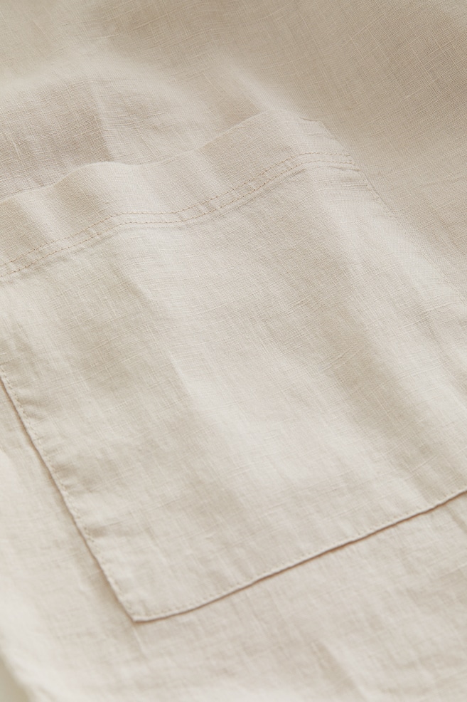 Washed linen dressing gown - Light beige/Grey/Sage green/Blue - 5