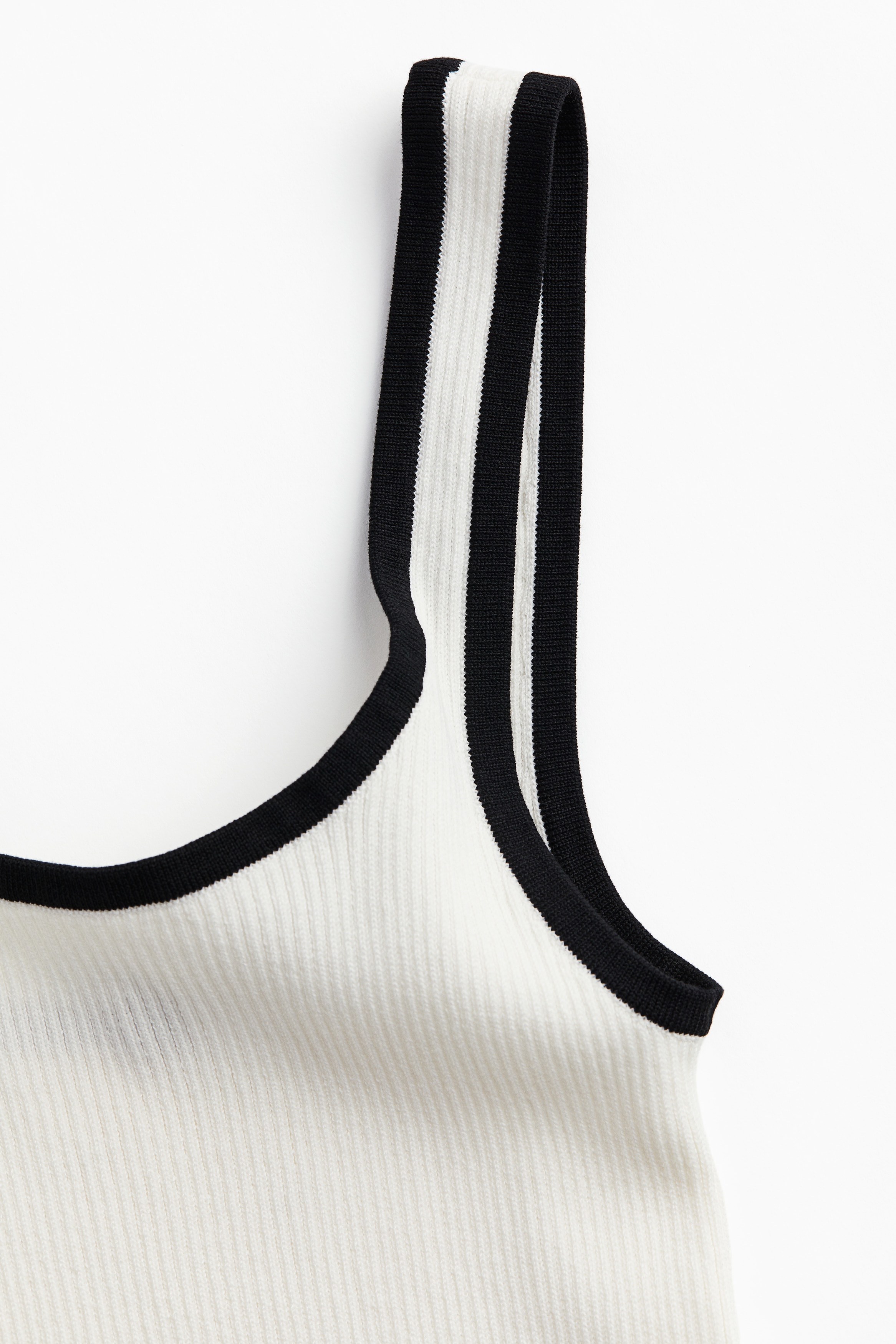 Flared-skirt rib-knit dress