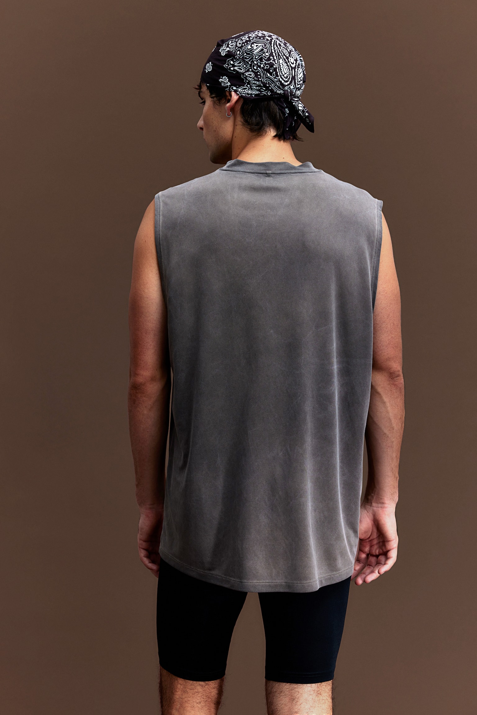 Regular Fit Sports vest top in DryMove™ - Vintage brown/Vintage black - 3