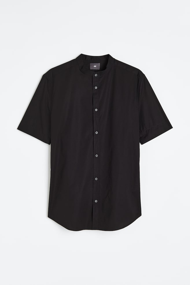 Camisa de algodón Muscle Fit - Negro - 1