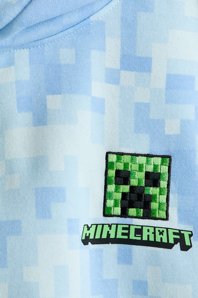 Printed hoodie-Light blue/Minecraft - 2