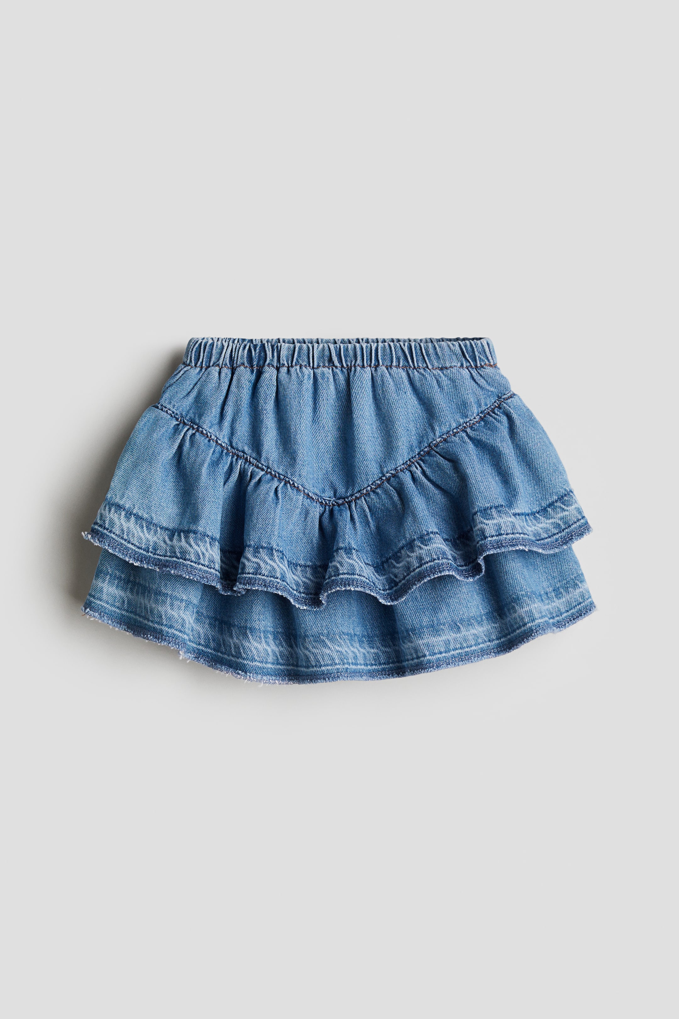 Flounced Denim Skirt