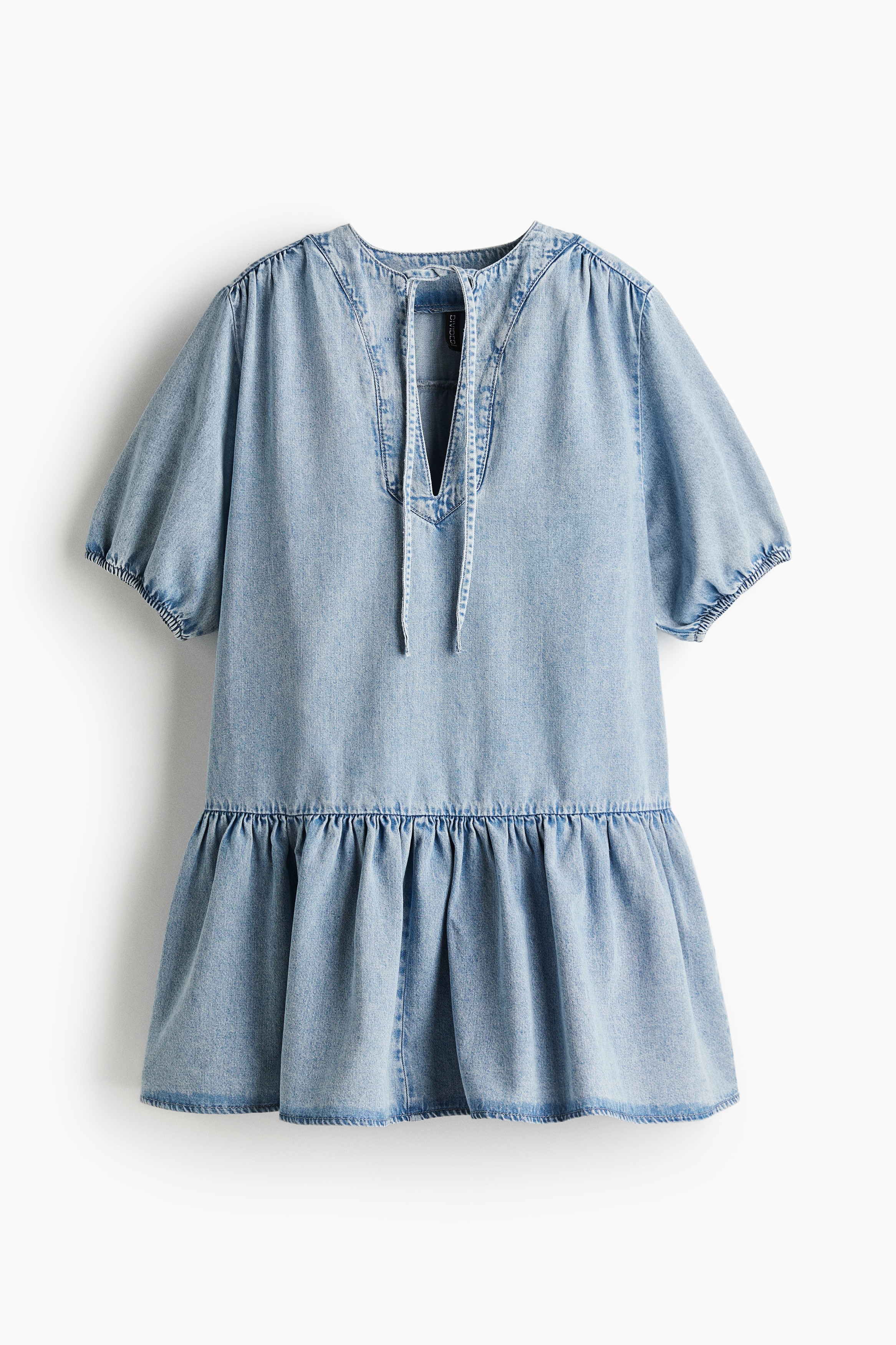 Flared-hem dress - Light denim blue/Blue/Patterned/Black/Cream