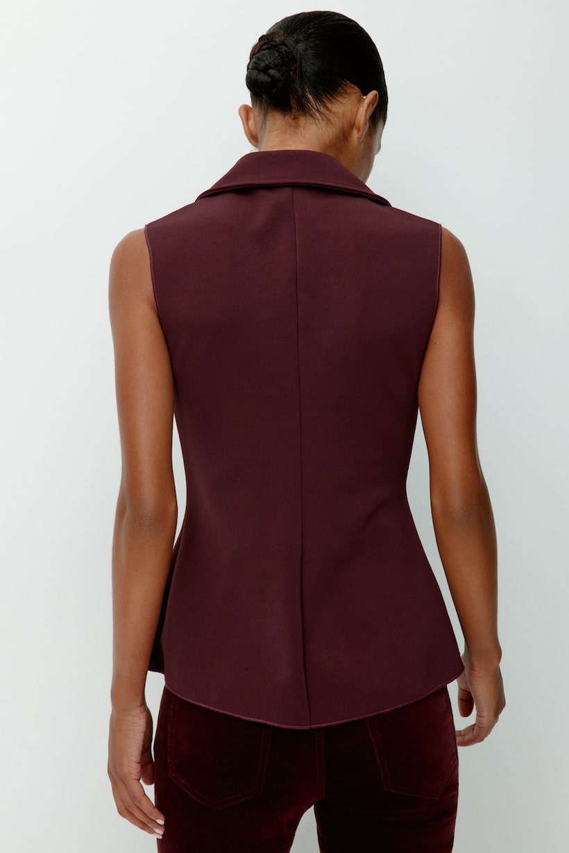 Women's Suit Vests Long Cropped Plaid Leather H&M CA