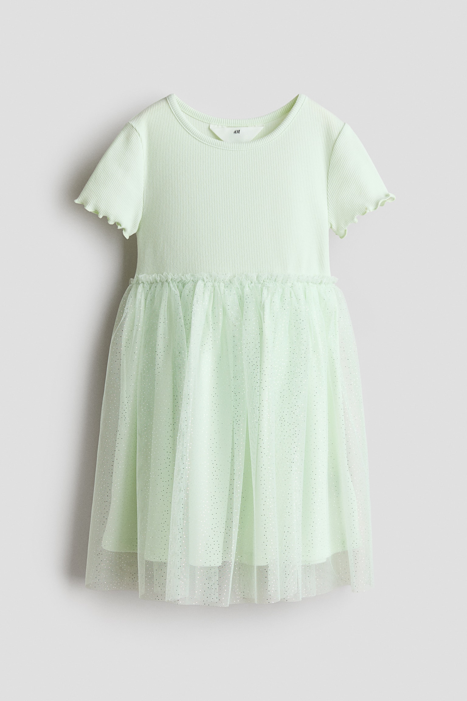 Vestido con falda de tul - Verde claro/Crema/Flores/Rosa claro/Corazones/Beige claro/Moños/Crema/Diseño de leopardo/Crema/Rosa claro/Corazones - 1