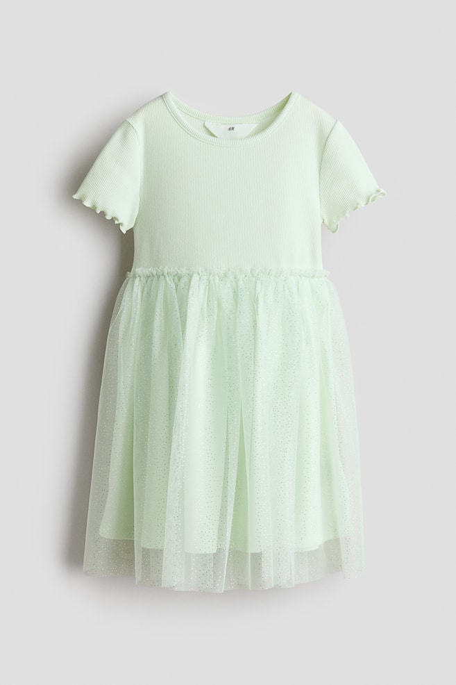 Tulle skirt dress - Light green/Dusty purple/Light dusty turquoise/Light beige/Dusty pink/Cherries/Light pink/Hearts/Light pink/Hearts - 1