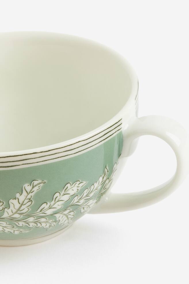 Porcelain cup - Light green/Leaves/White/Take Your Time/Light blue/Floral - 2