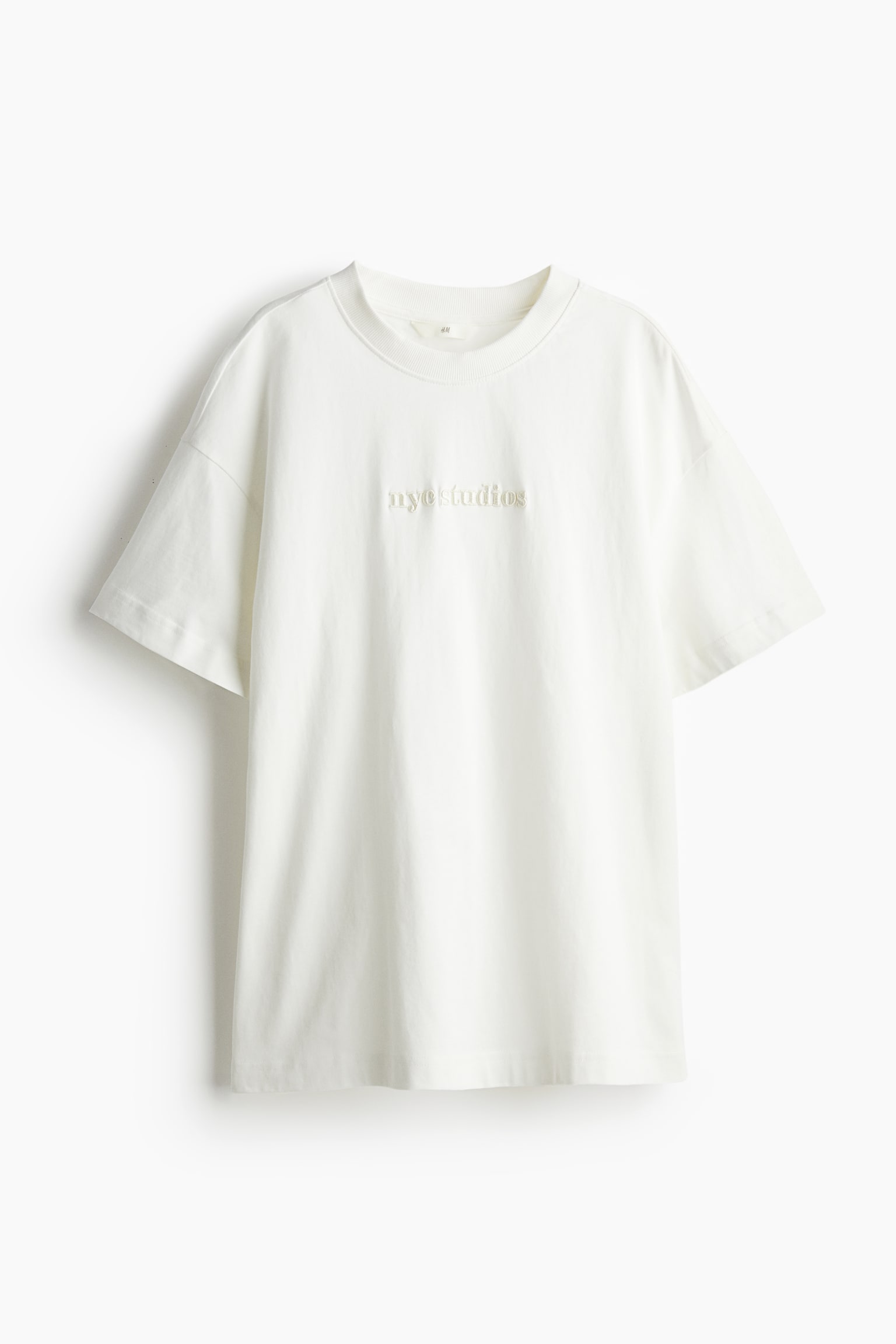 Женская футболка H&M Oversized Printed, цвет: Белый — фото 1